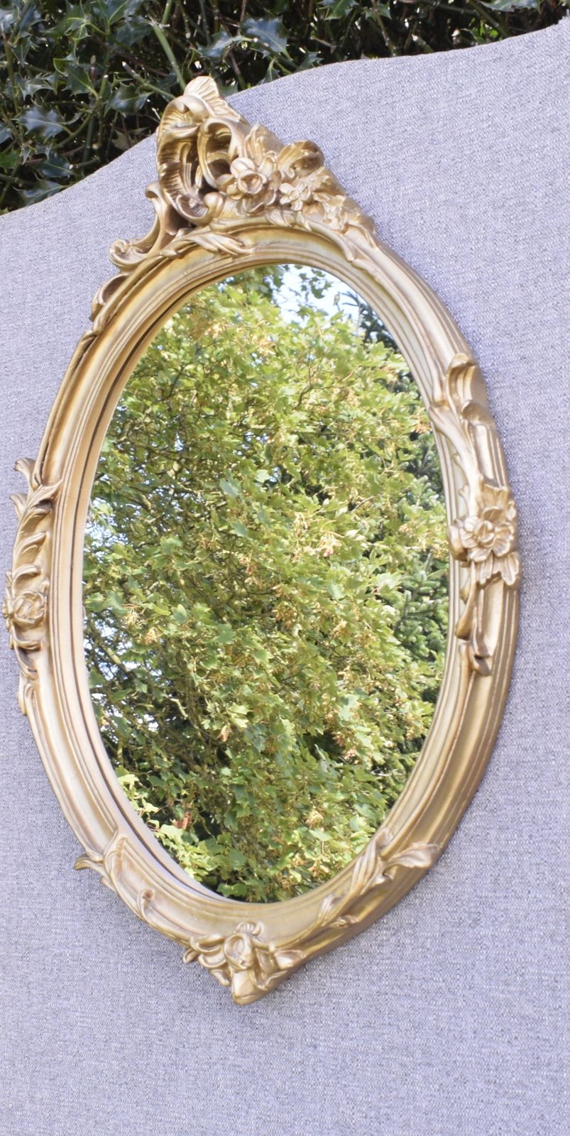 Oval Rococo Style Mirror, 1960s photo furniture