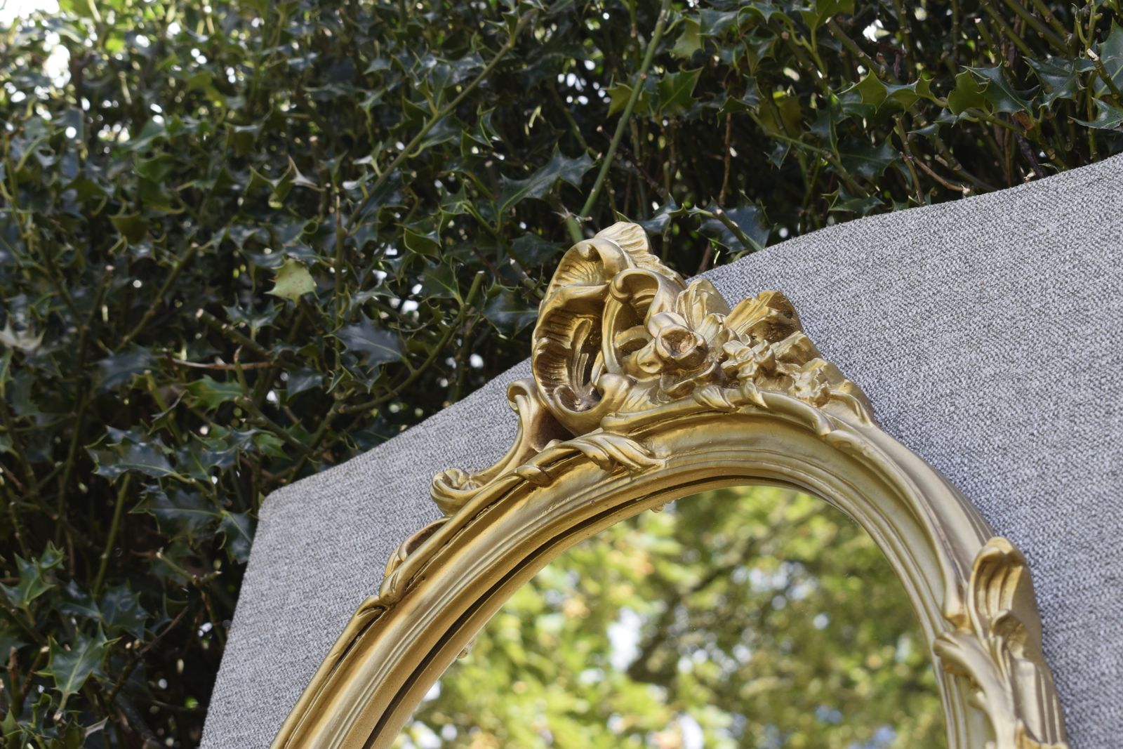 photo vintage Oval Rococo Style Mirror, 1960s