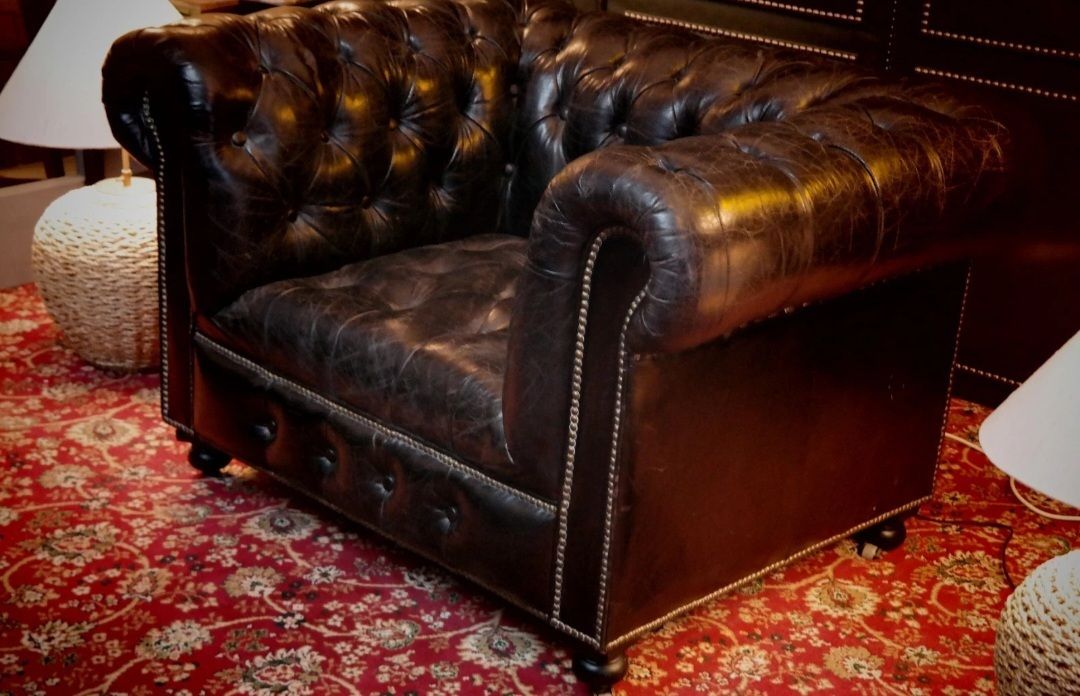 Super Timothy Oulton Halo Westminster Button Leather Armchair Vegabond Black photo 750.0