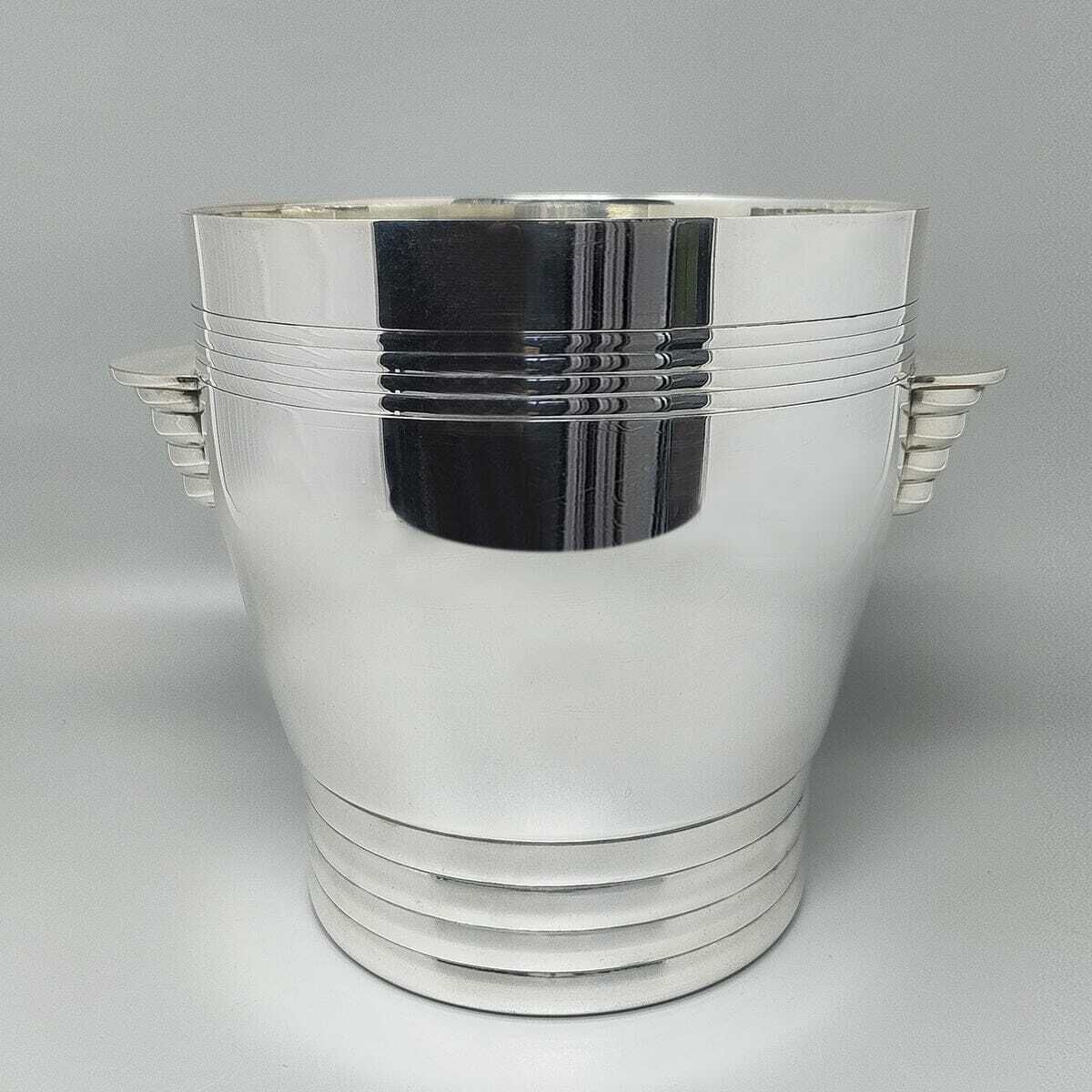1930s Gorgeous Art Deco Ice Bucket By Vuillermet In Silver Plated. Made In France