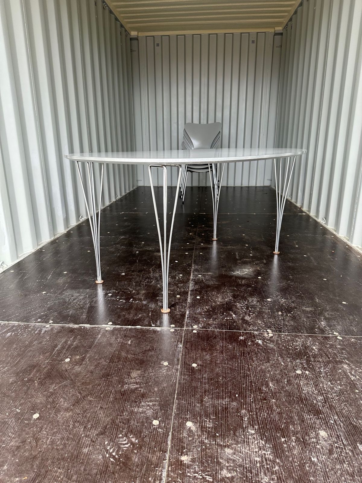 Bruno Mathsson Piet Hein  Super Elliptical Dining Table For Fritz Hansen  And Set Of Six Series Seven Chairs Model 3107 By Arne Jacobsen For Fritz Hansen photo 2000.0