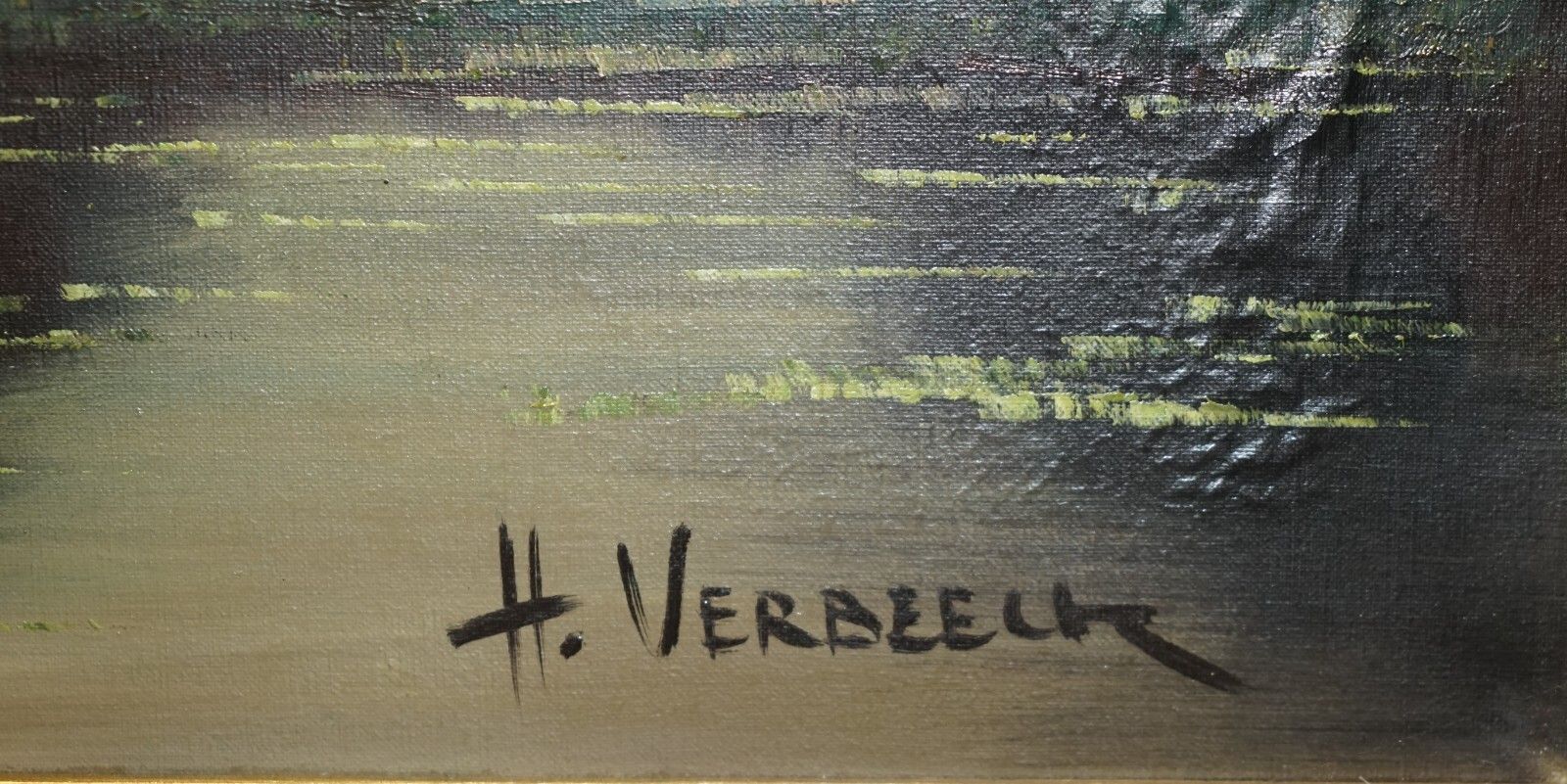 Extra Large 159x94cm H. Verbeelk Signed Oil Painting Of A Rural Scene With Horse photo furniture
