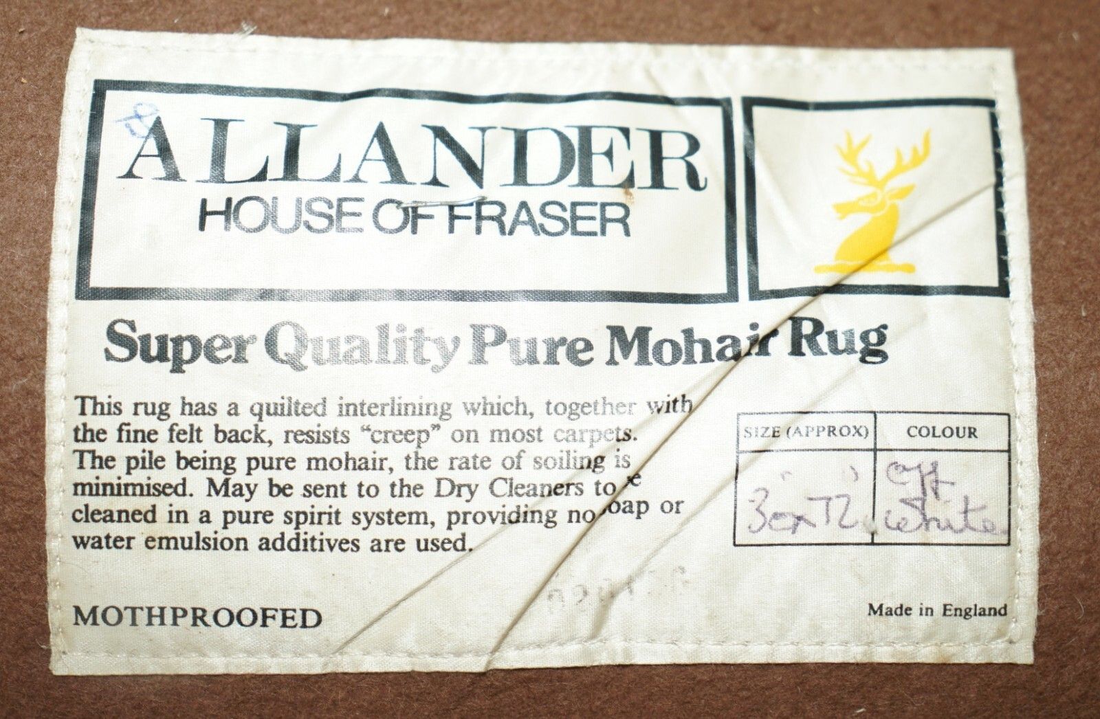Fine Allander Pure Superior Quality Mohair Rug 180cm X 78cm Great For Livingroom photo furniture