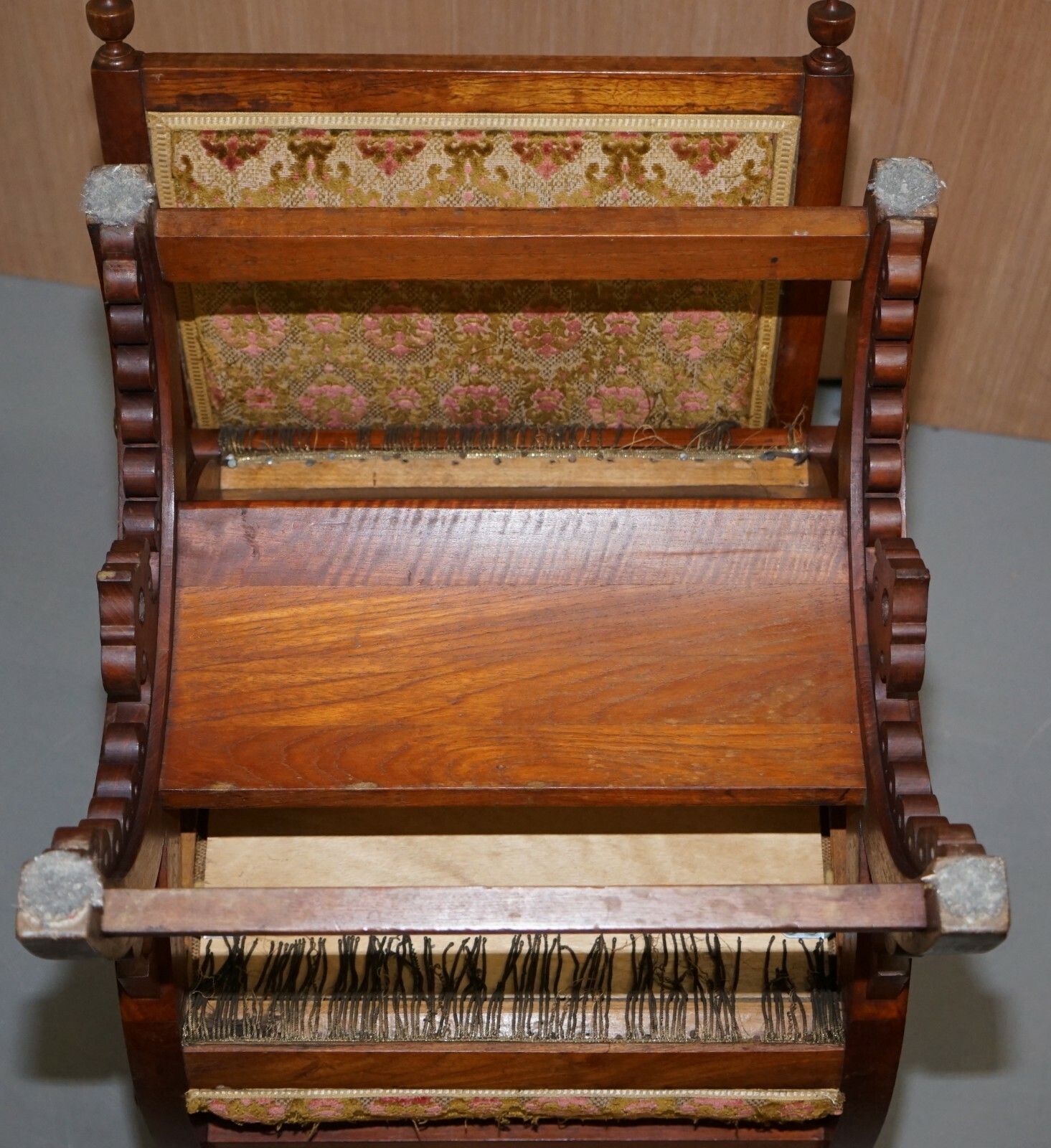 2000.0 Rare Set Of Six Gothic Revival Ornately Carved Walnut Gilt Metal Fittings Chairs photo