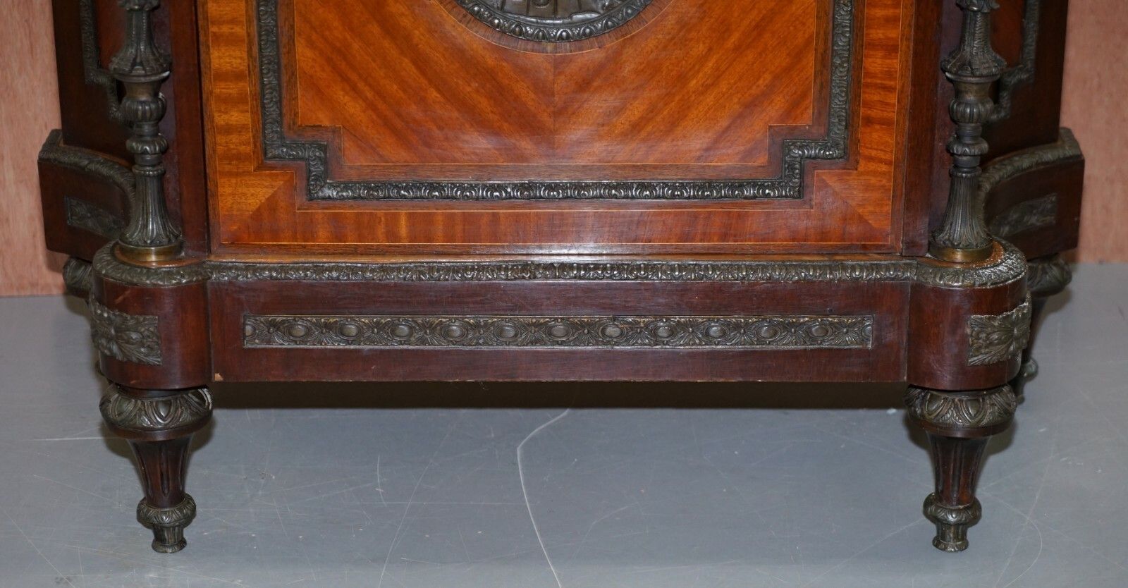 photo furniture Rare 19th Century French Louis Walnut Sideboard Drawers Marble Top Bronze Mounts