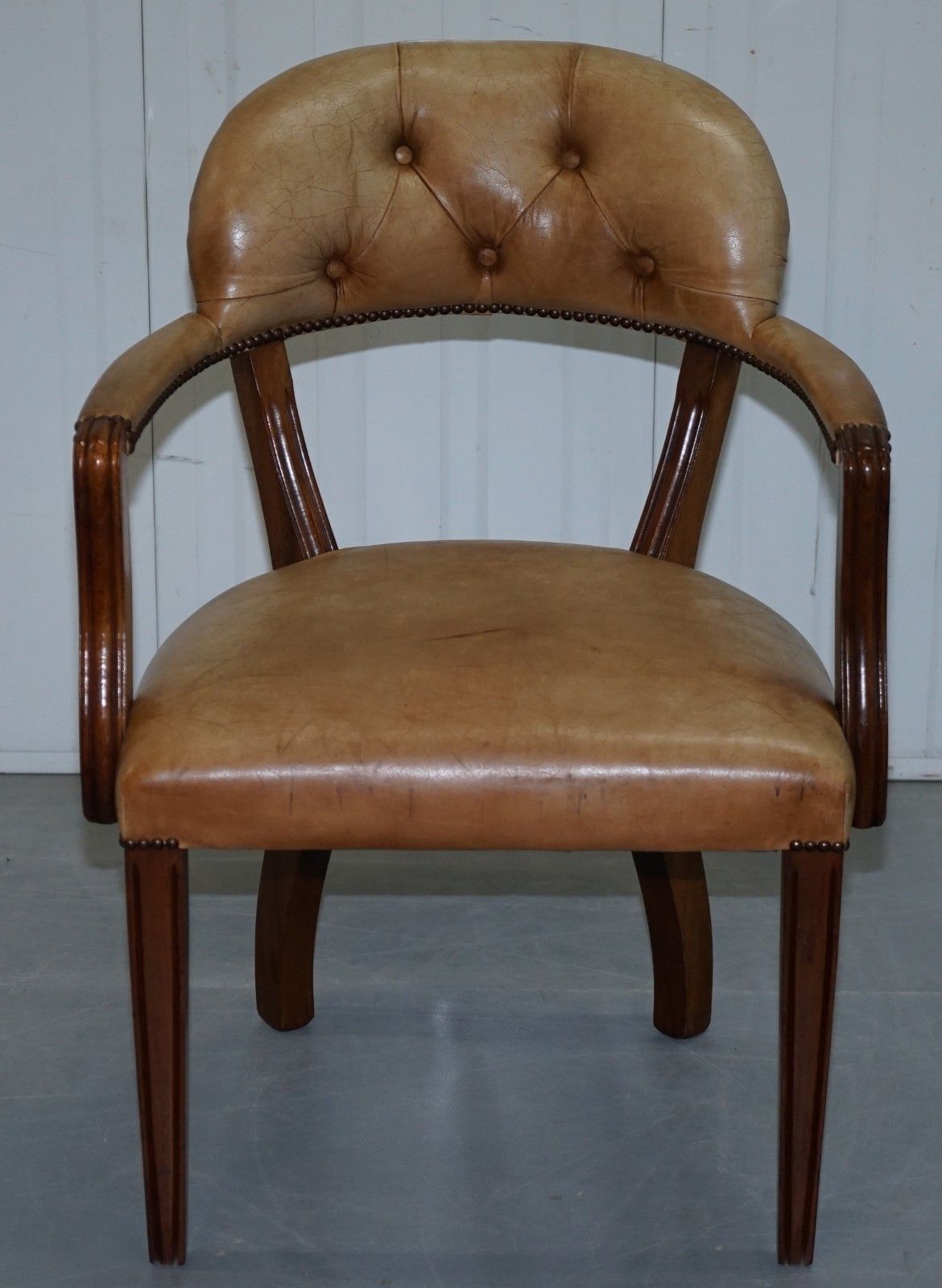 Furniture Four Rrp £9200 Brown Leather House Of Chesterfield Court Office Dining Chairs photo