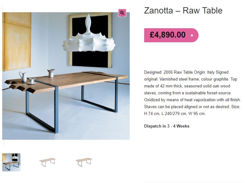 Rrp £4890 Garth Roberts Raw Dining Table Zanotta 7090 Adjustable Planks & Design photo furniture