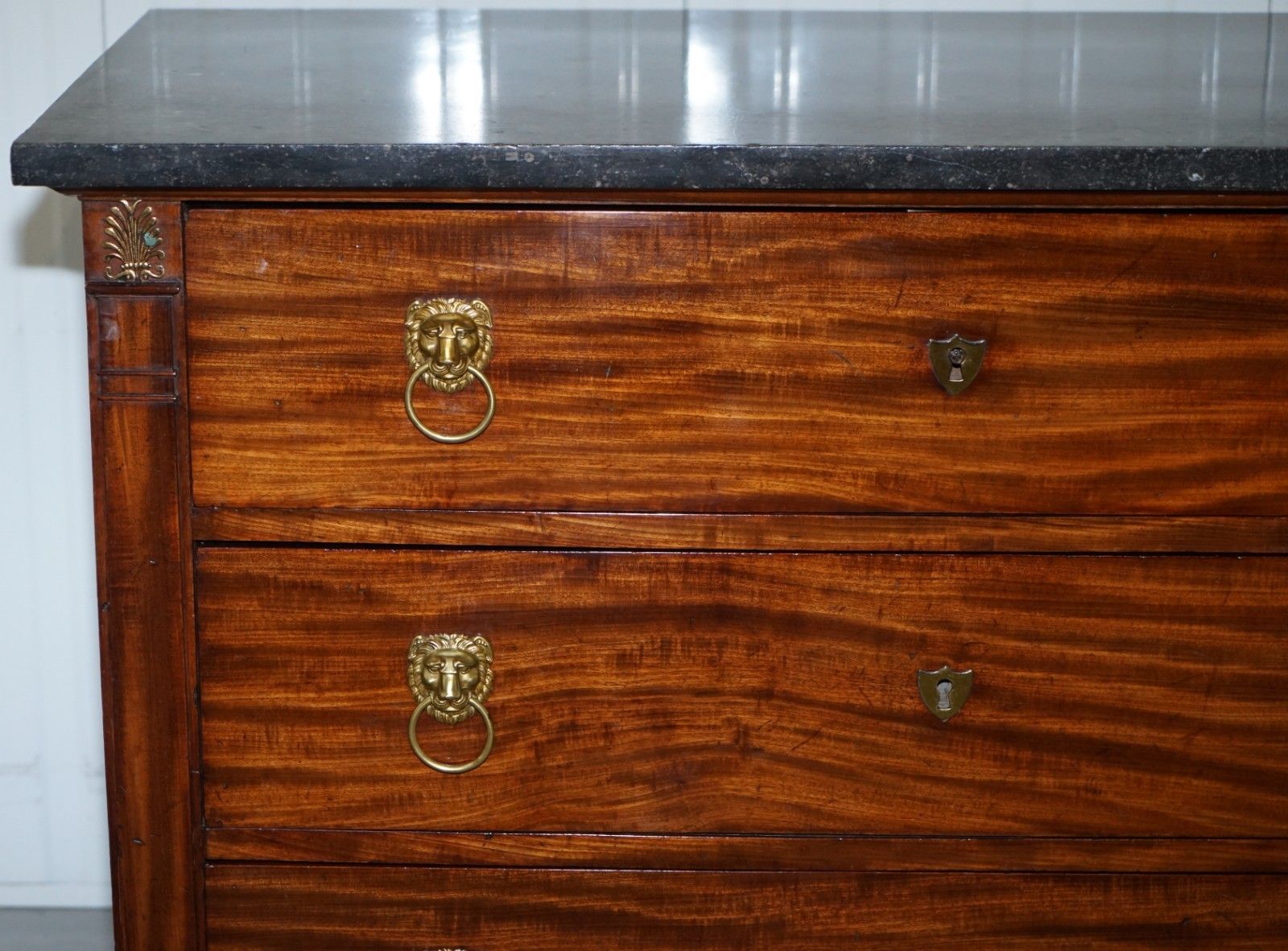 19th Century French Empire Chest Of Marble Topped Drawers Lion Hairy Paw Feet photo 3500.0