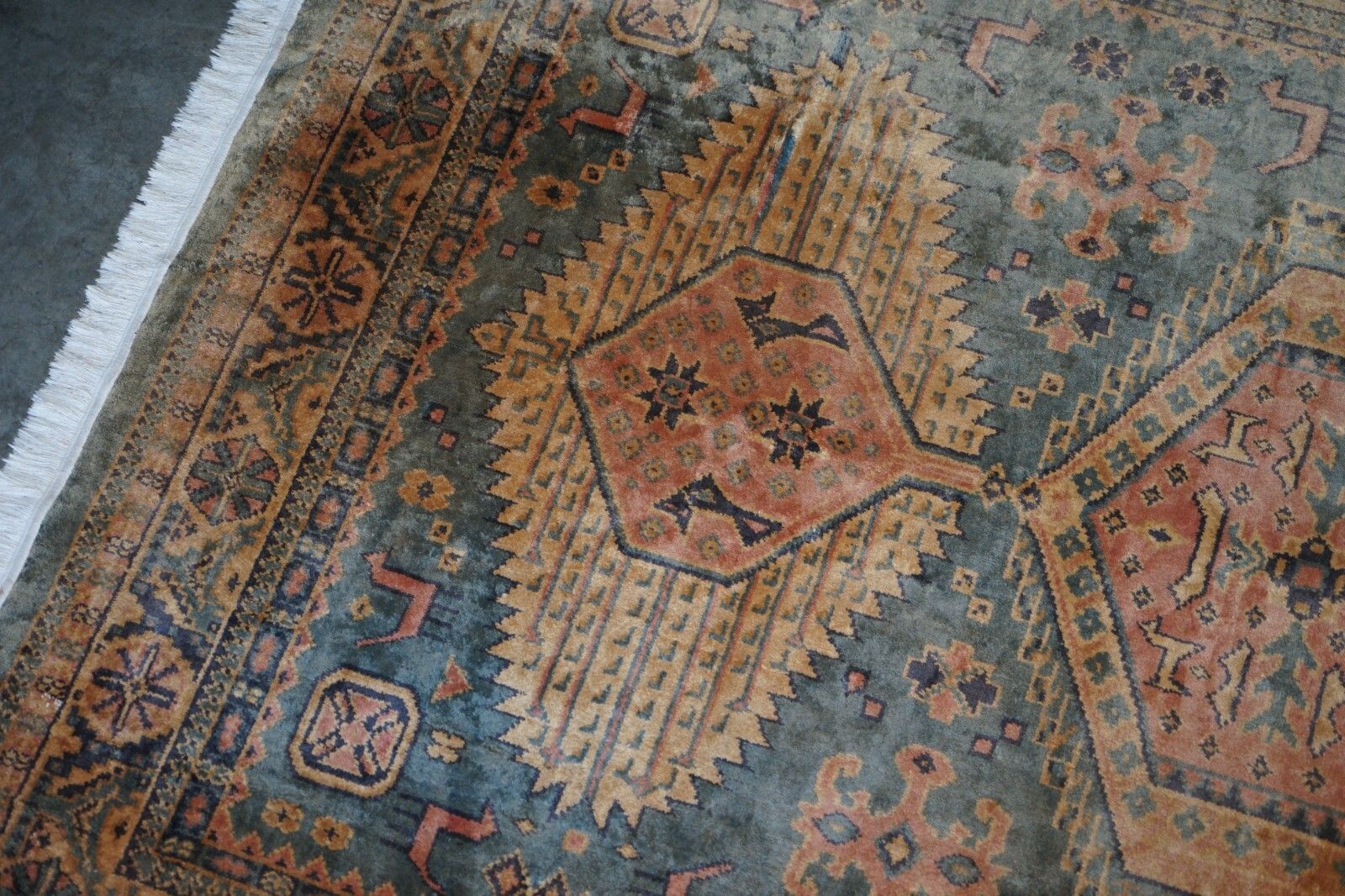 Large French 275x182 Cm Antique Aztek Kilim Style Rug / Carpet Very Nicely Aged photo vinterior