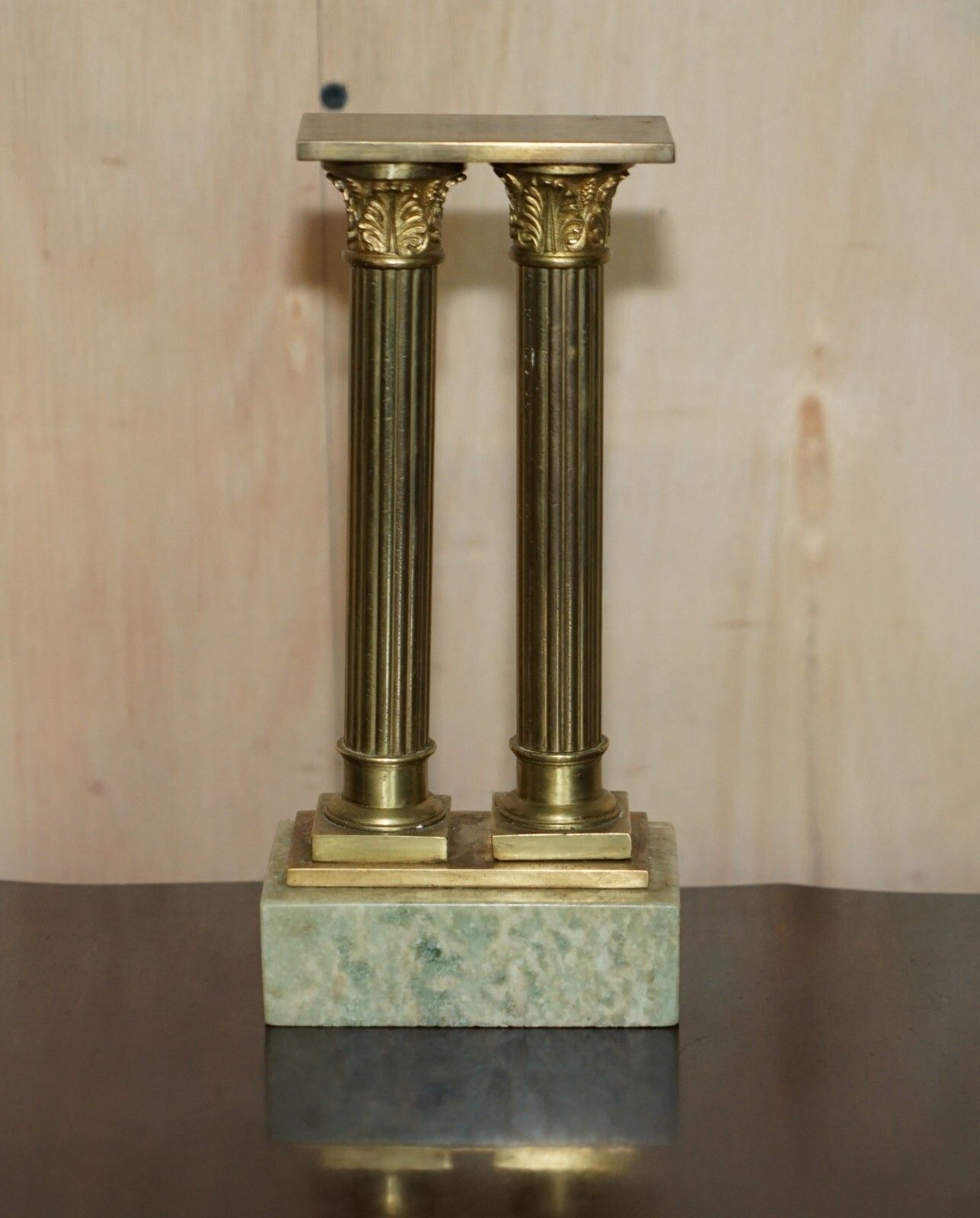 Fine Antique Victorian Marble & Brass Roman Grand Tour Statue Columns Pillars photo for sale