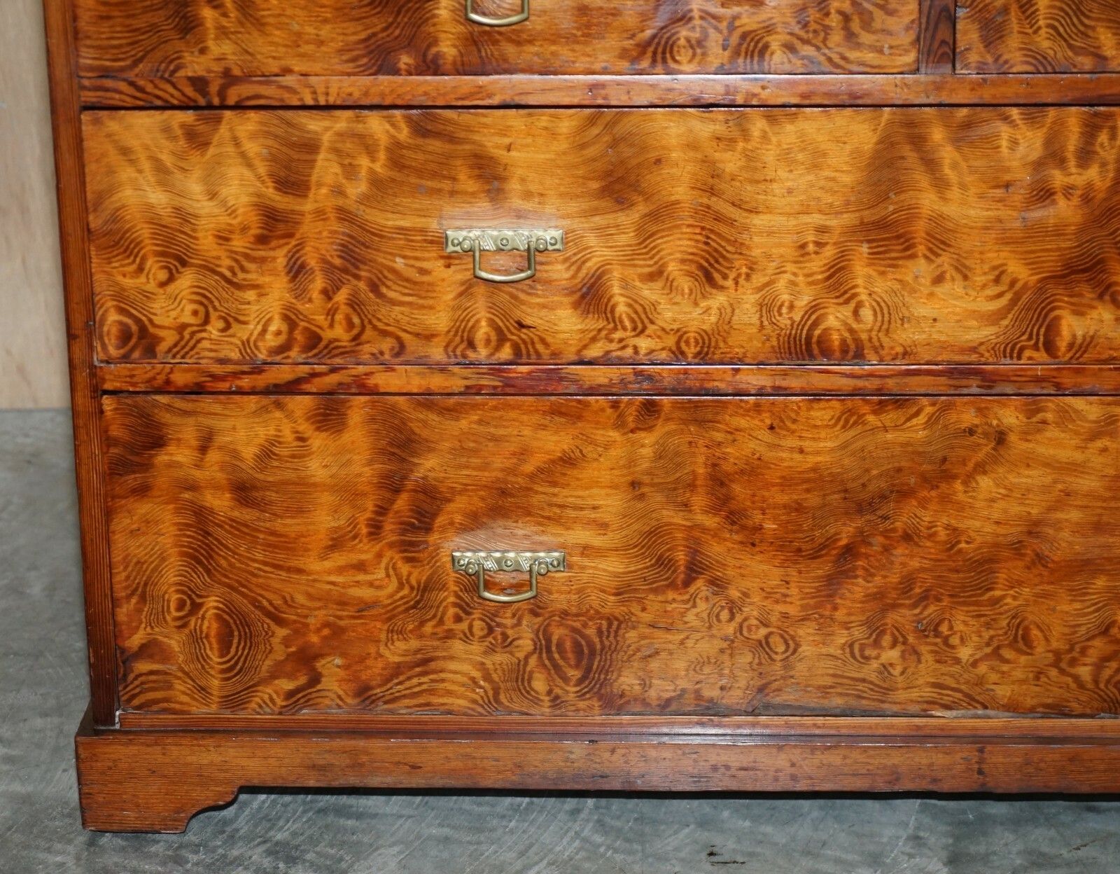 Sublime Patina Circa 1880 Pitch Pine Chest Of Drawers Must See Timber Grain!!!!! photo vinterior