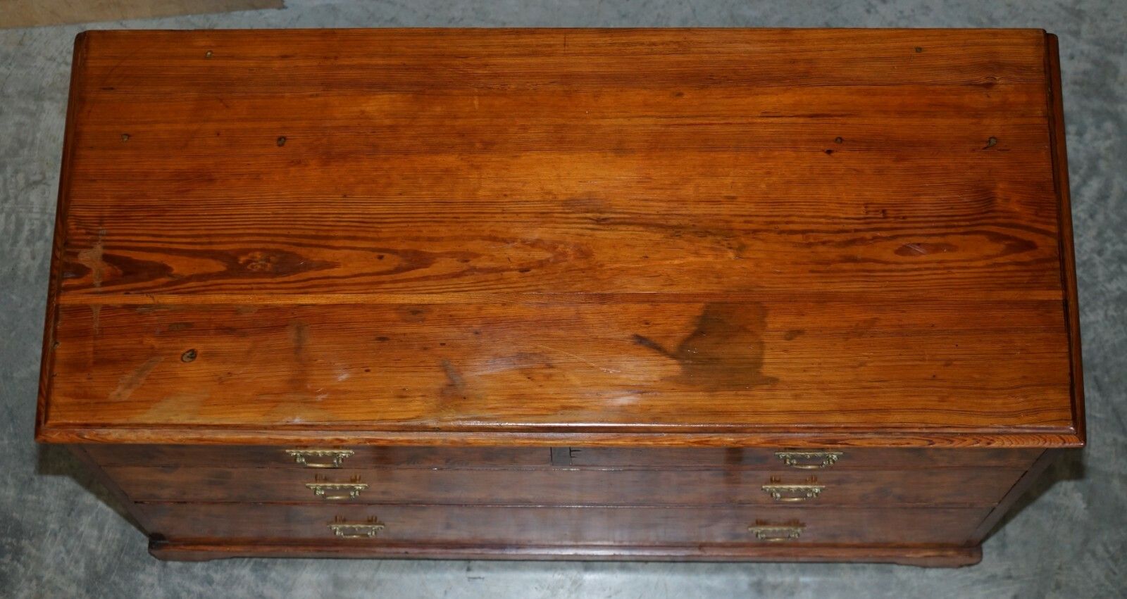 Sublime Patina Circa 1880 Pitch Pine Chest Of Drawers Must See Timber Grain!!!!! photo buy