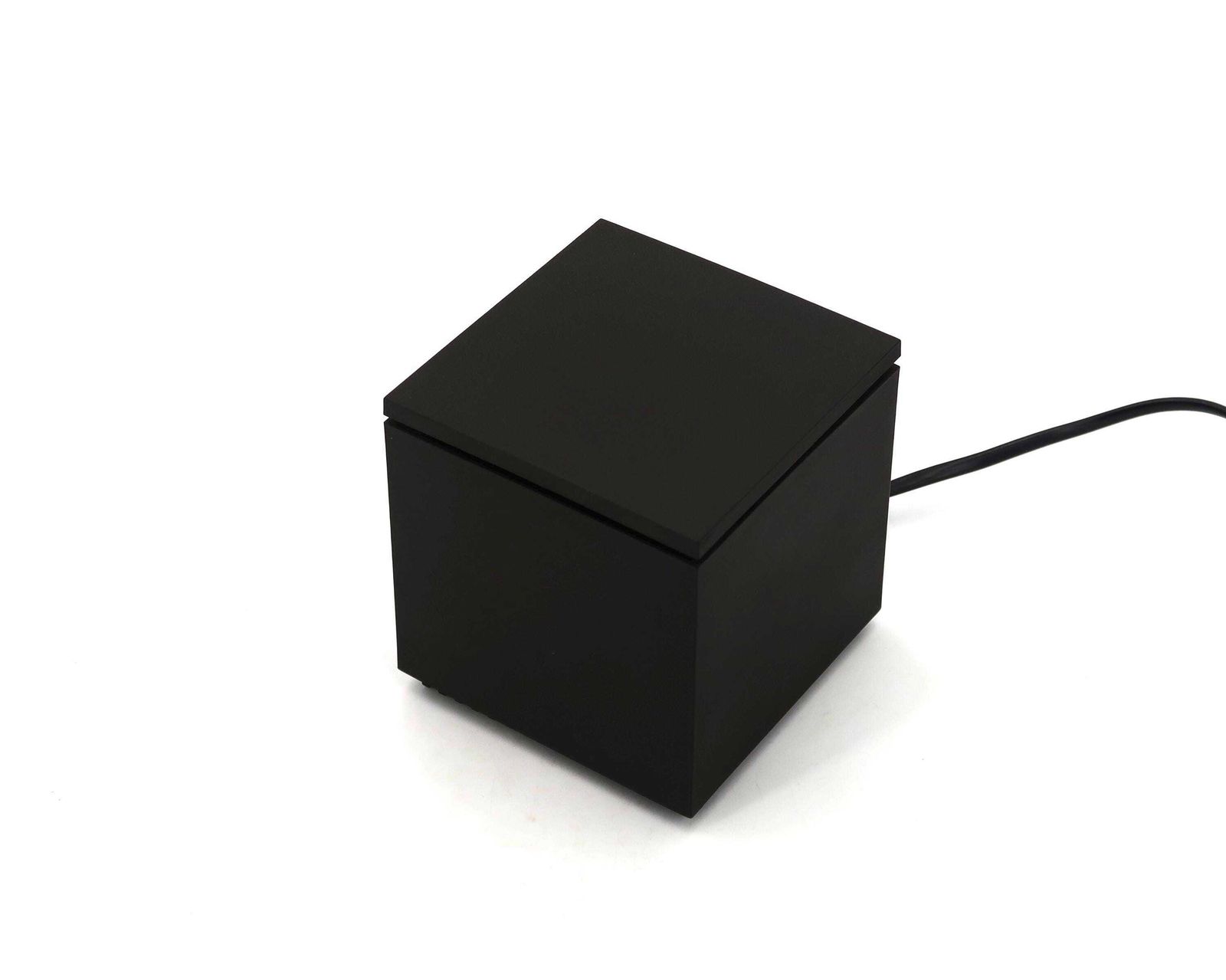 Matte Black Cuboluce Table Lamp, Cini & Nils, Opi Design Milano, 1980s / Cube Minimalist Geometrical Geometry photo furniture