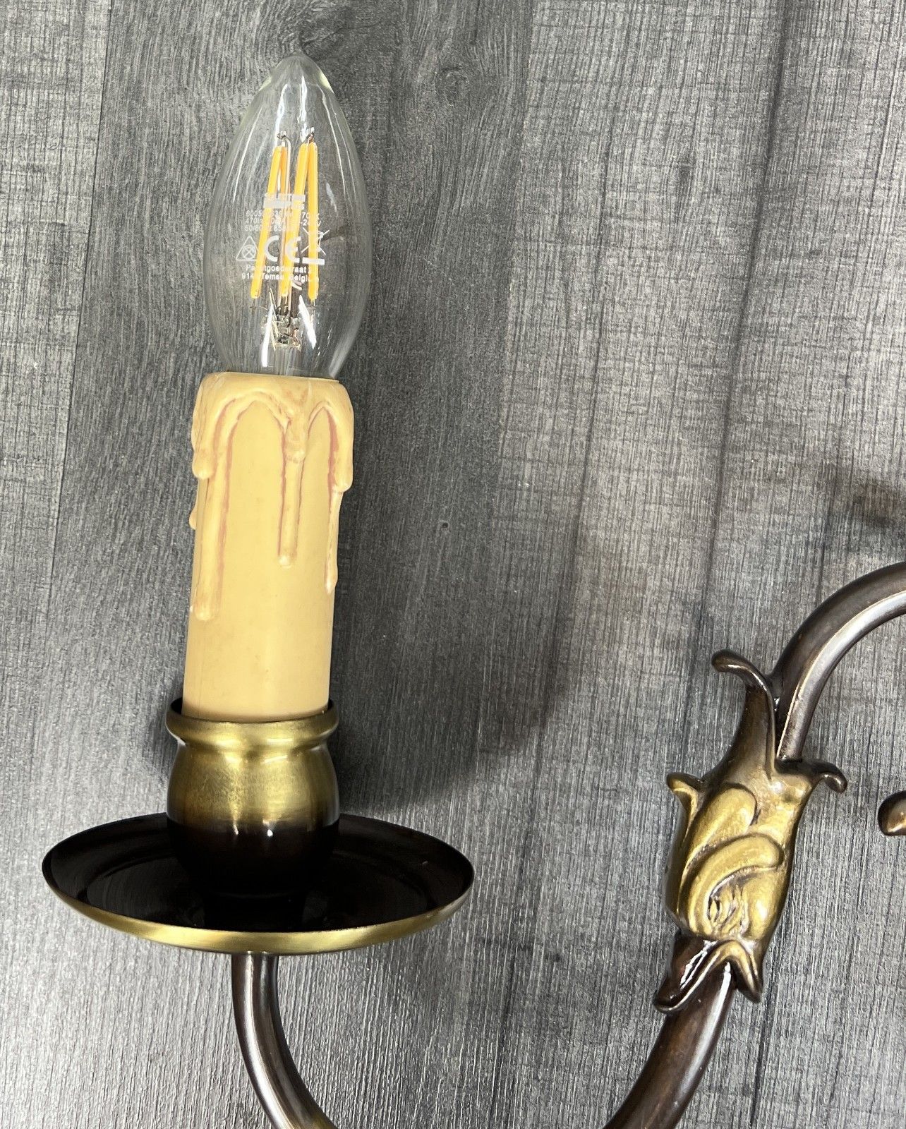 Wall Lamps Vintage French Brass Candle Style Sconces Lot 4182 photo vinterior