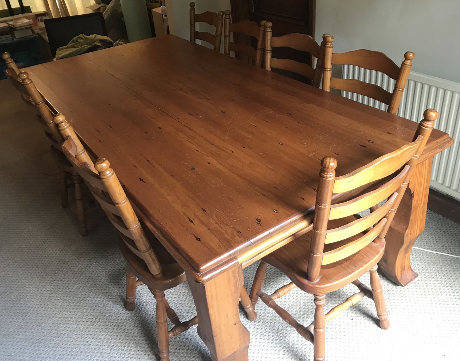 Vintage Solid Australian Wood Farmhouse Table And Chairs photo for sale