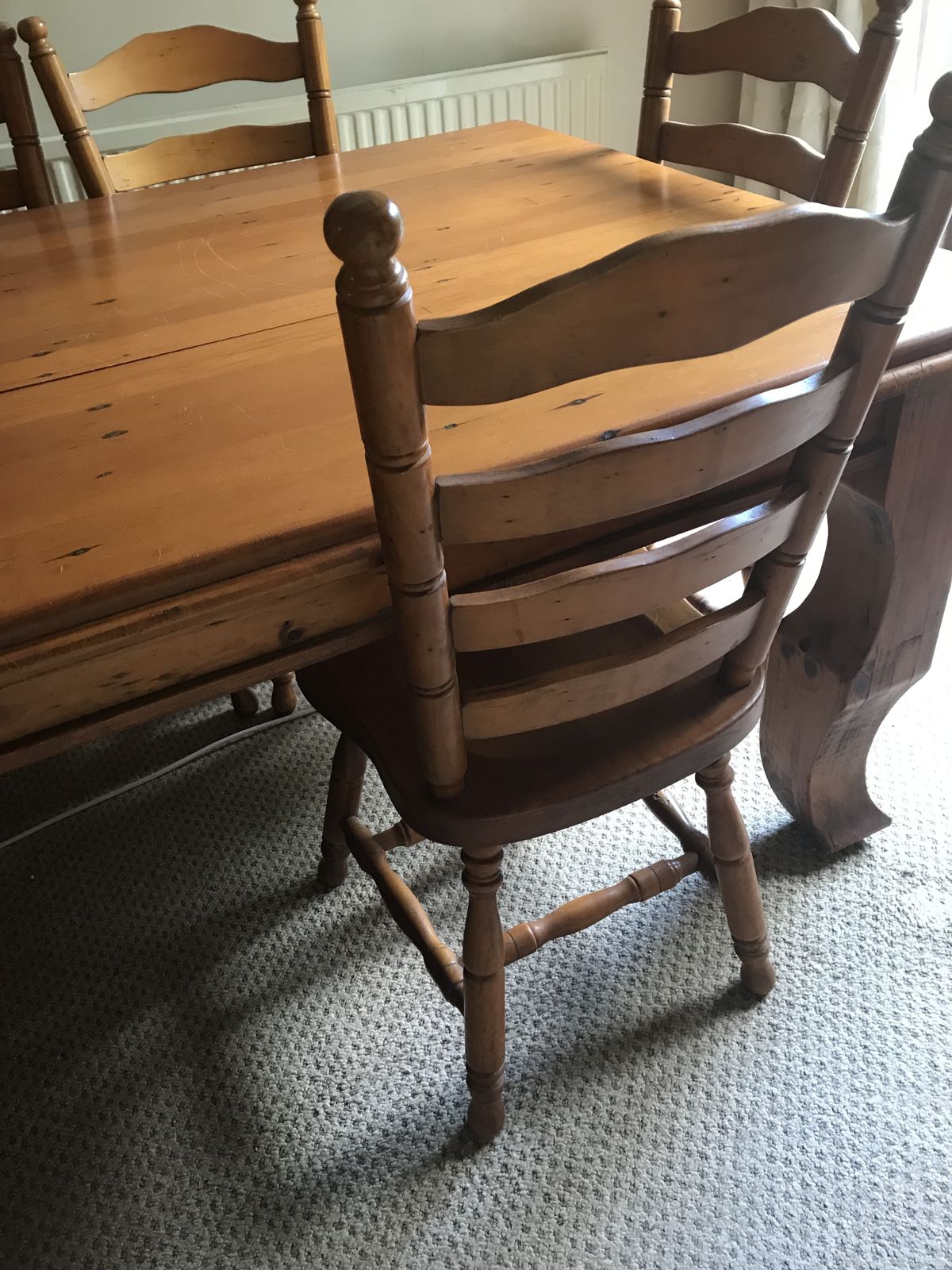 Vintage Solid Australian Wood Farmhouse Table And Chairs photo vinterior
