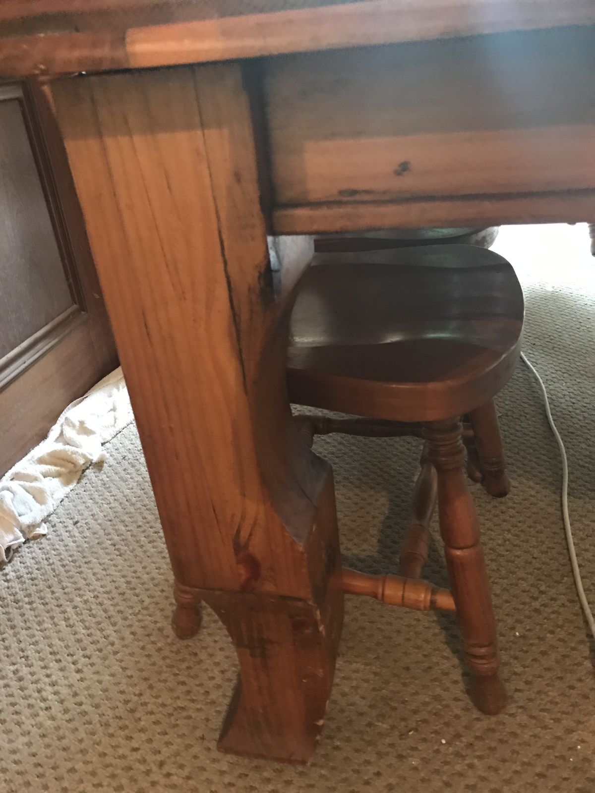photo for sale Vintage Solid Australian Wood Farmhouse Table And Chairs