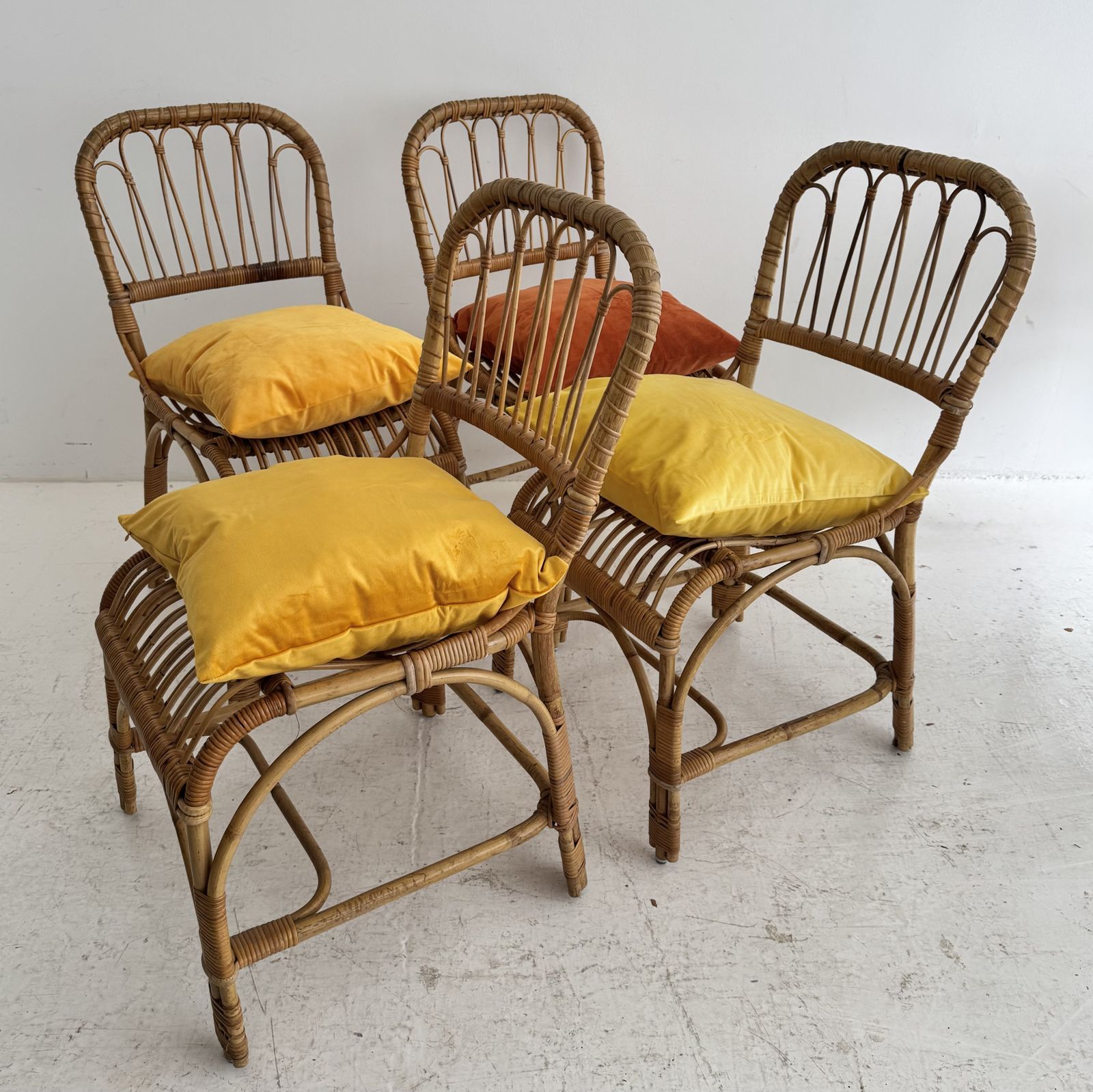 Late 1970s Bamboo Boho French Rivera Dining Set Table And Chairs photo Furniture