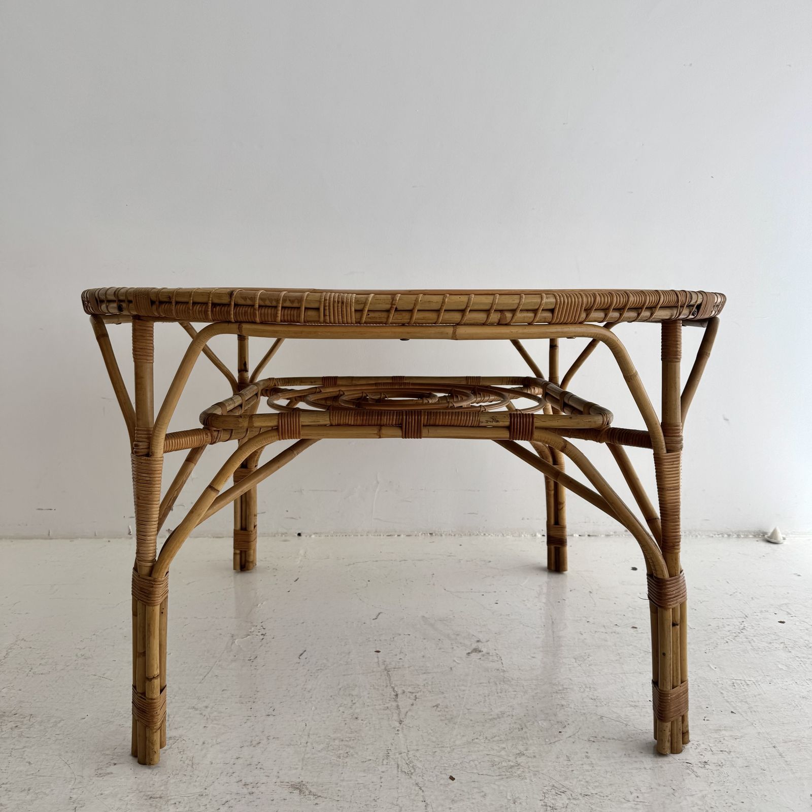 Late 1970s Bamboo Boho French Rivera Dining Set Table And Chairs photo vinterior