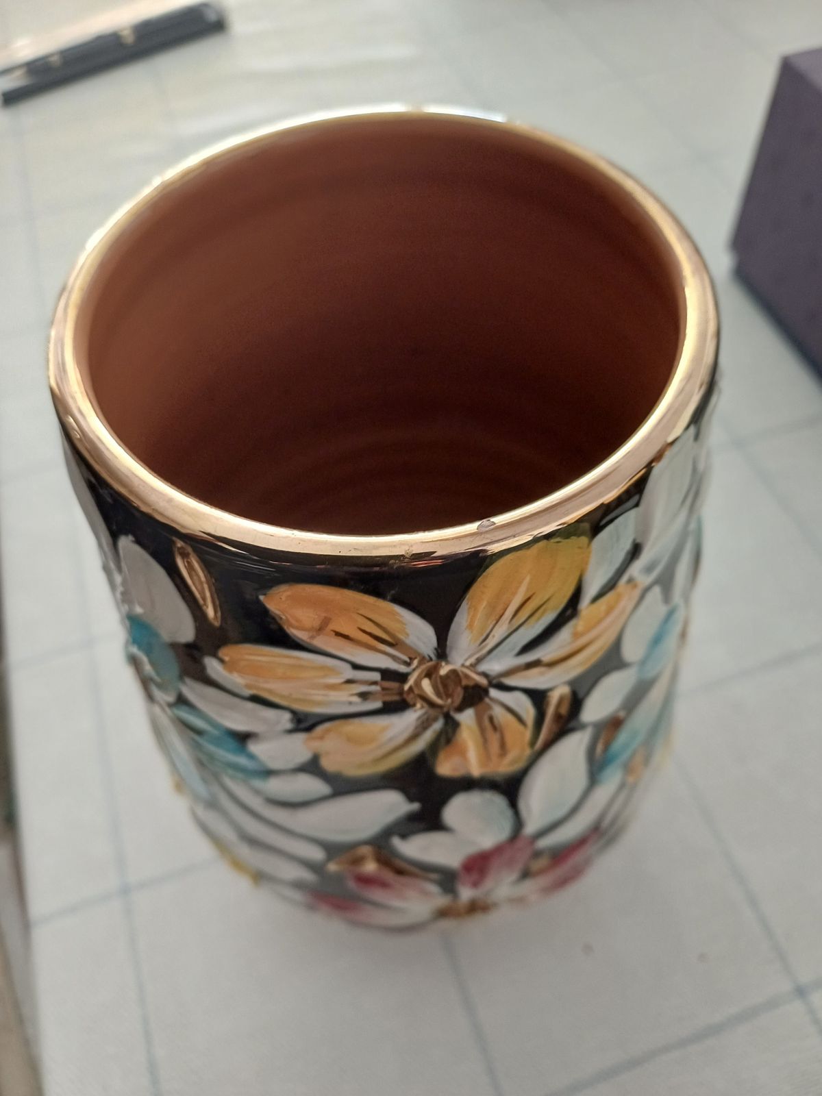 Italian Hand Decorated Vase, Late 20th Century photo for sale