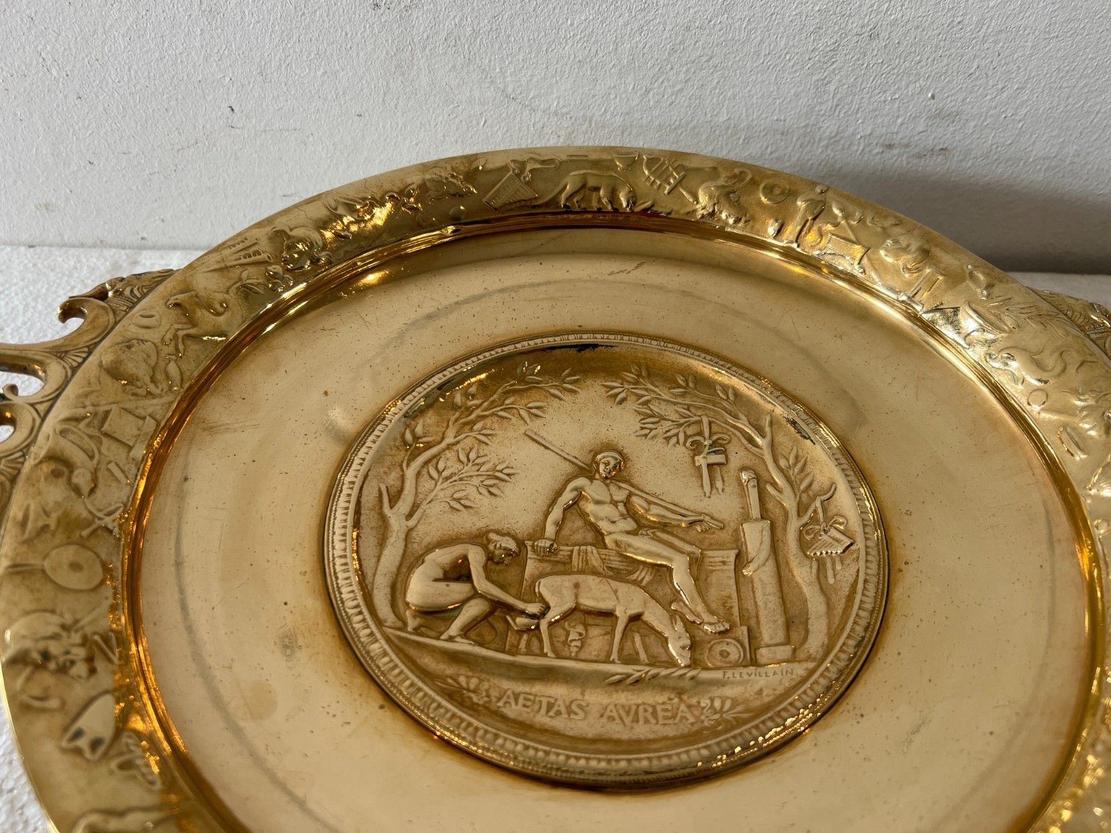 Standing Cup In Gilded Broze By "F Levillain Fondeur Barbedienne" 19th Century photo for sale