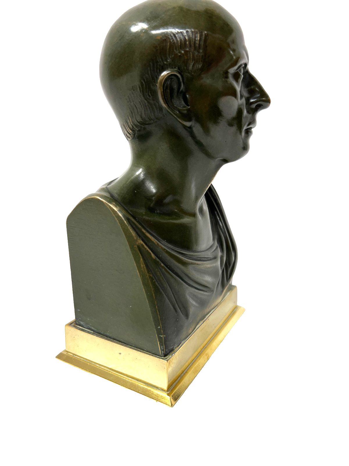 Bronze Bust Of Cicero With Brown Patina 20th Century photo for sale