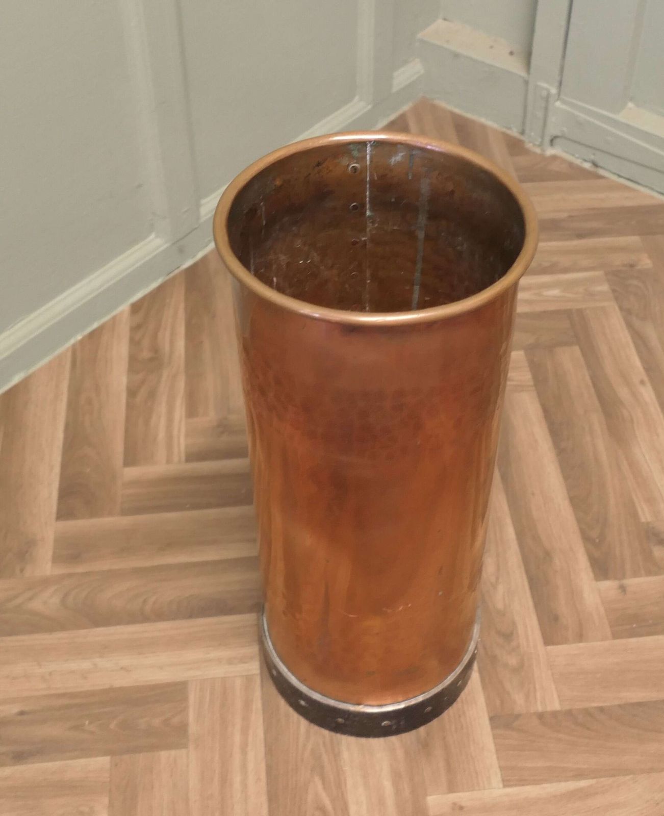 Heavy Hammered And Riveted Copper Iron Stick Stand photo furniture