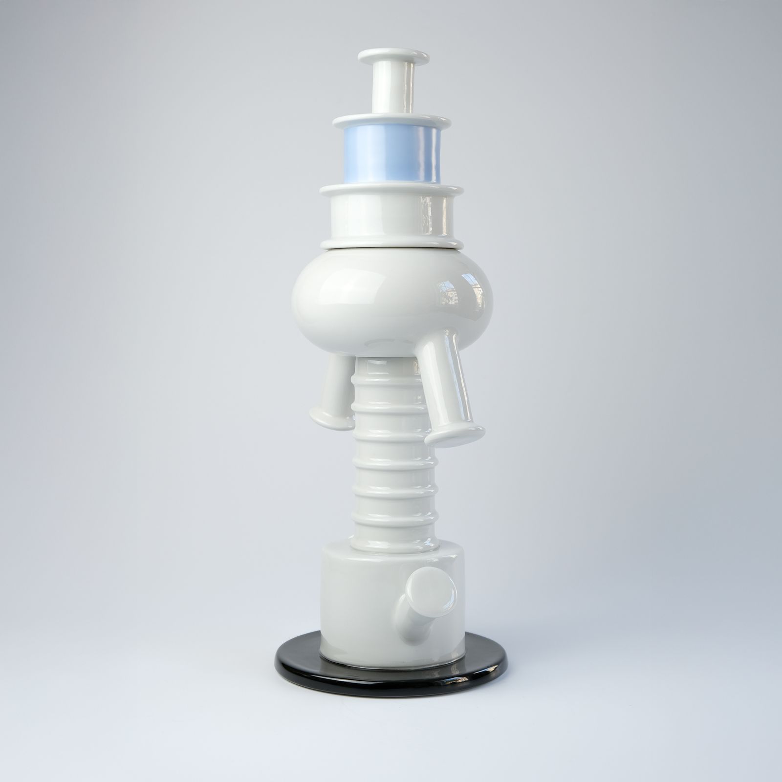 Ettore Sottsass Postmodern "Tigris" Porcelain Vase For Memphis Milano, 1983 photo for sale