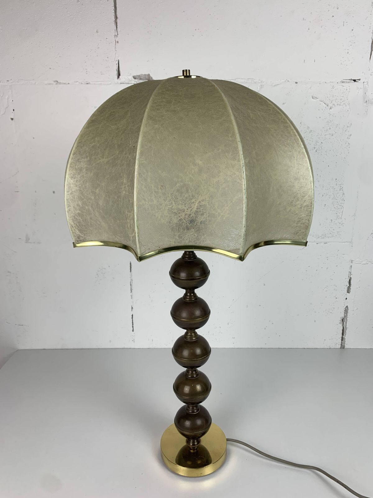 photo furniture Midcentury Scandinavian Brass Cocoon Mushroom Lamp, Borens, Sweden 1960s