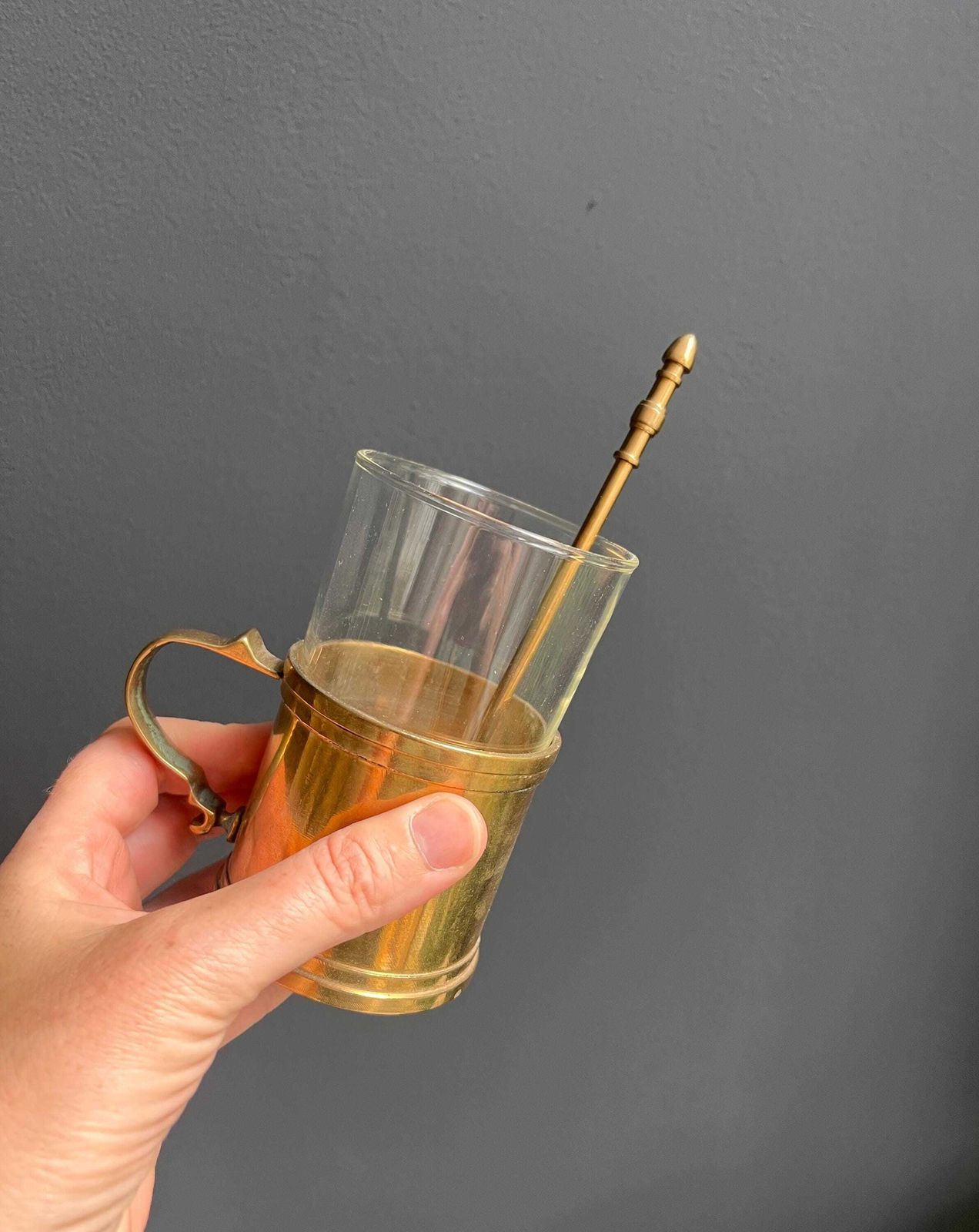Vintage Copper Mugs Set Of 4, Gallo Schott Glass Inserts & Spoons, Châteaucore Barware, Medieval Modern Kitchen, Folk Art Aesthetic photo Home Decor