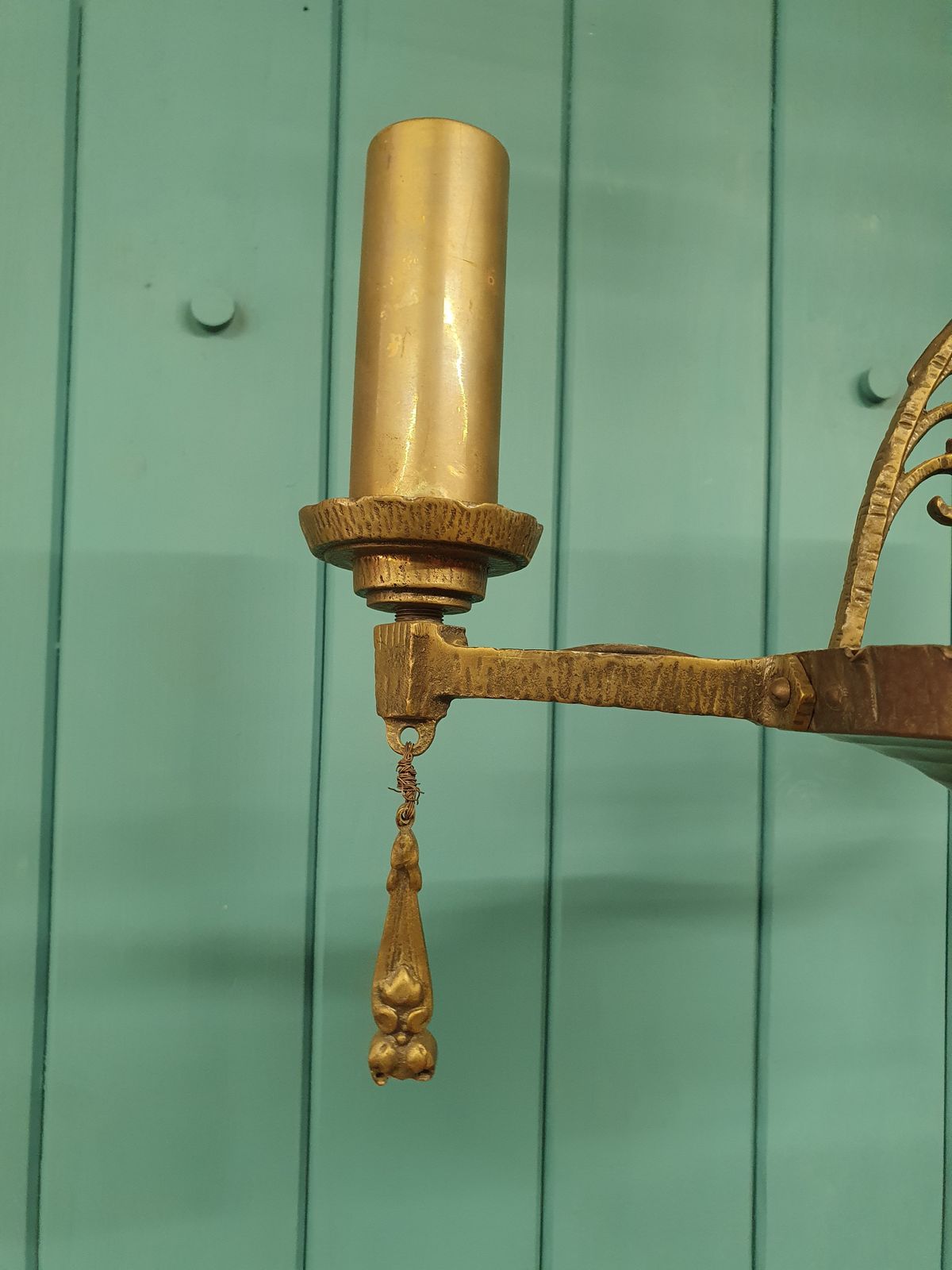 Small Deco Three Arm Chandelier photo vintage