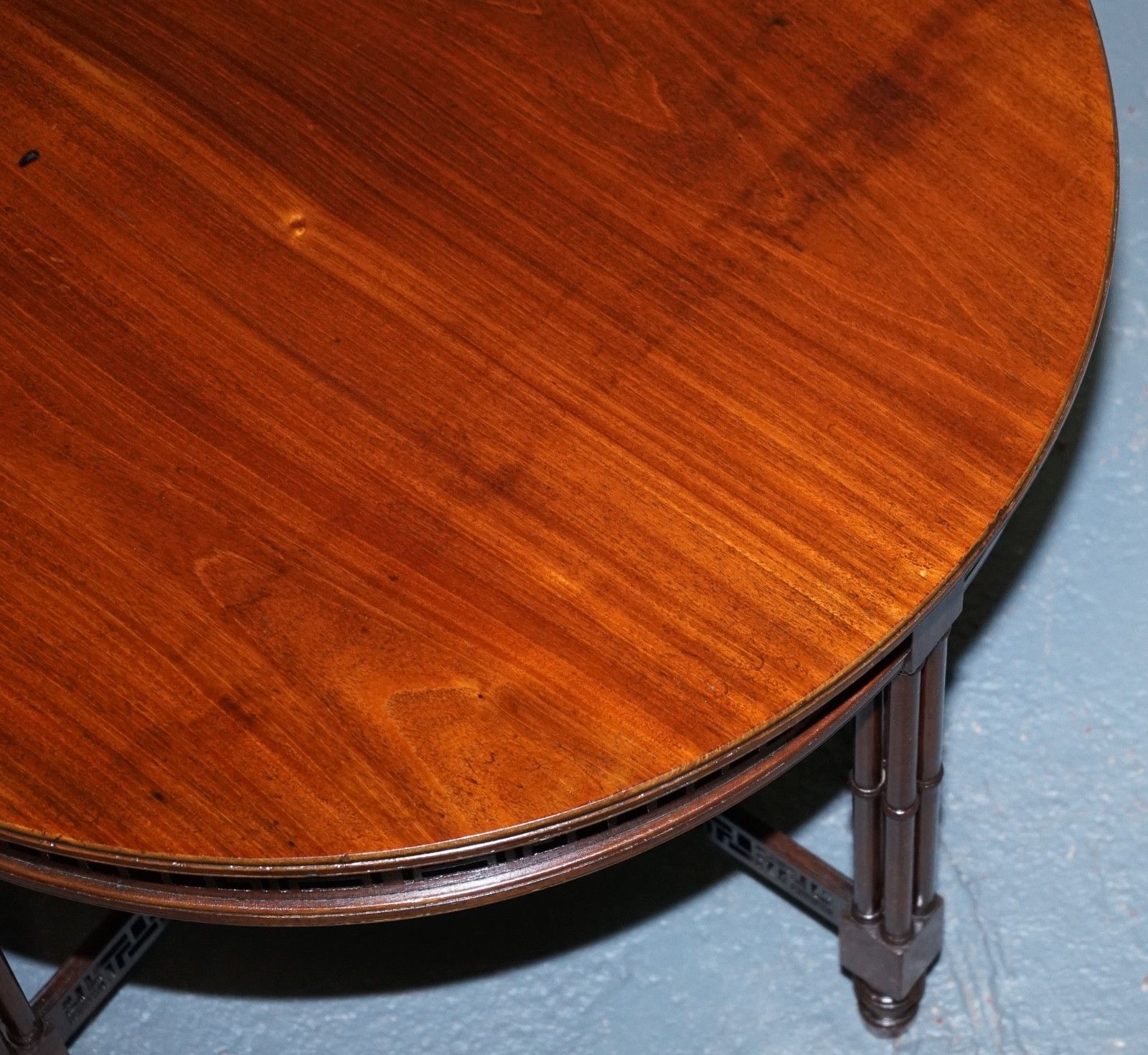 Furniture Late 19th Century Chippendale Style Round Occasional Table And Carved Stretchers photo