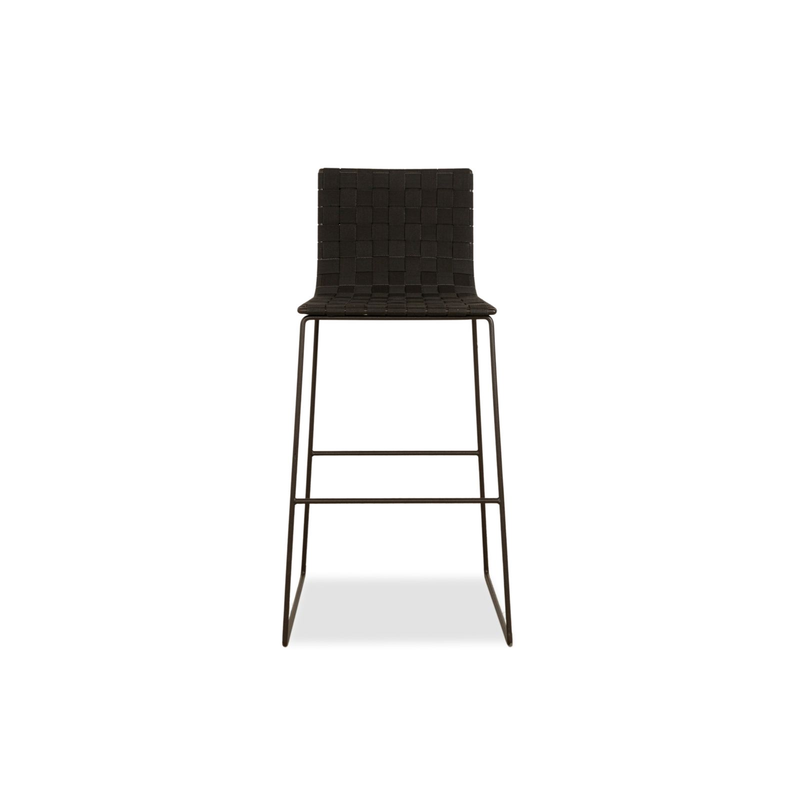 Andreu World Trenza Metal Fabric Wicker High Chair Black Grey Anthracite Outdoor photo vintage