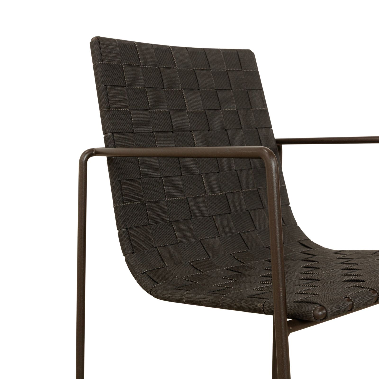 Chaise Andreu World Trenza en métal, noire brun foncé, outdoor photo Mobilier