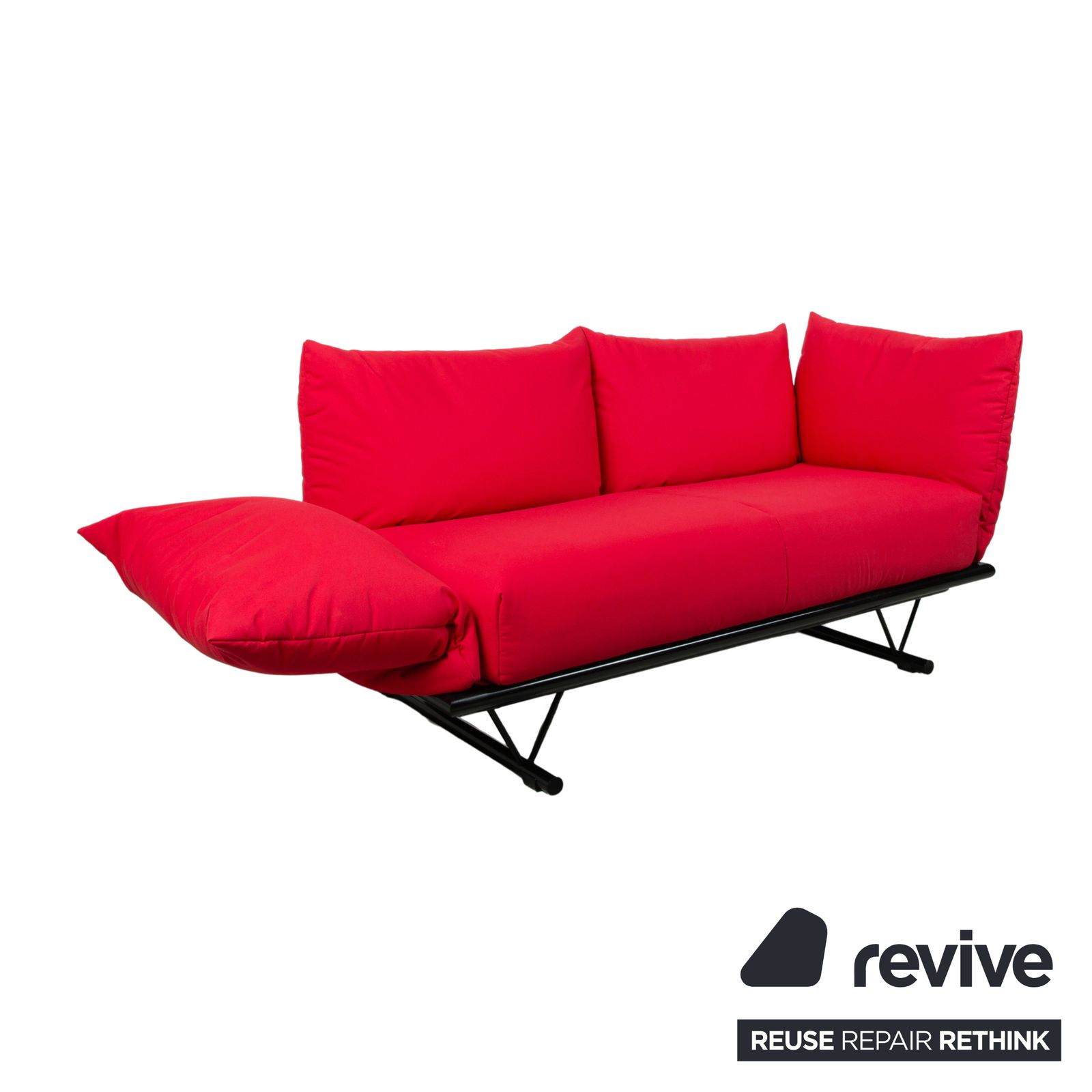 Canapé 2 places Ligne Roset Prao en tissu rouge, fonction manuelle photo 3241.0