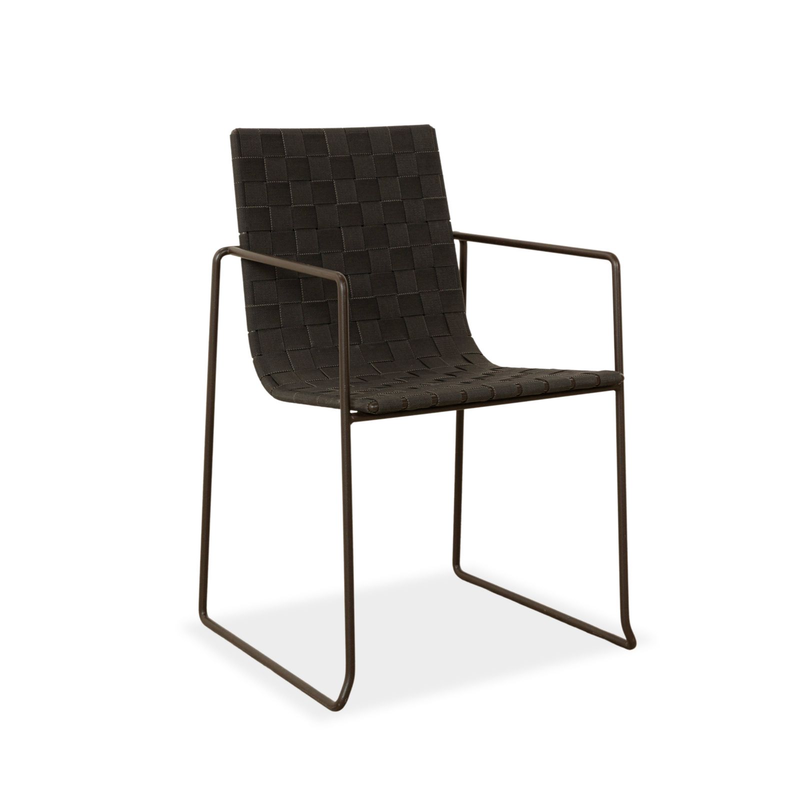 Andreu World Trenza Metal Chair Black Dark Brown Outdoor