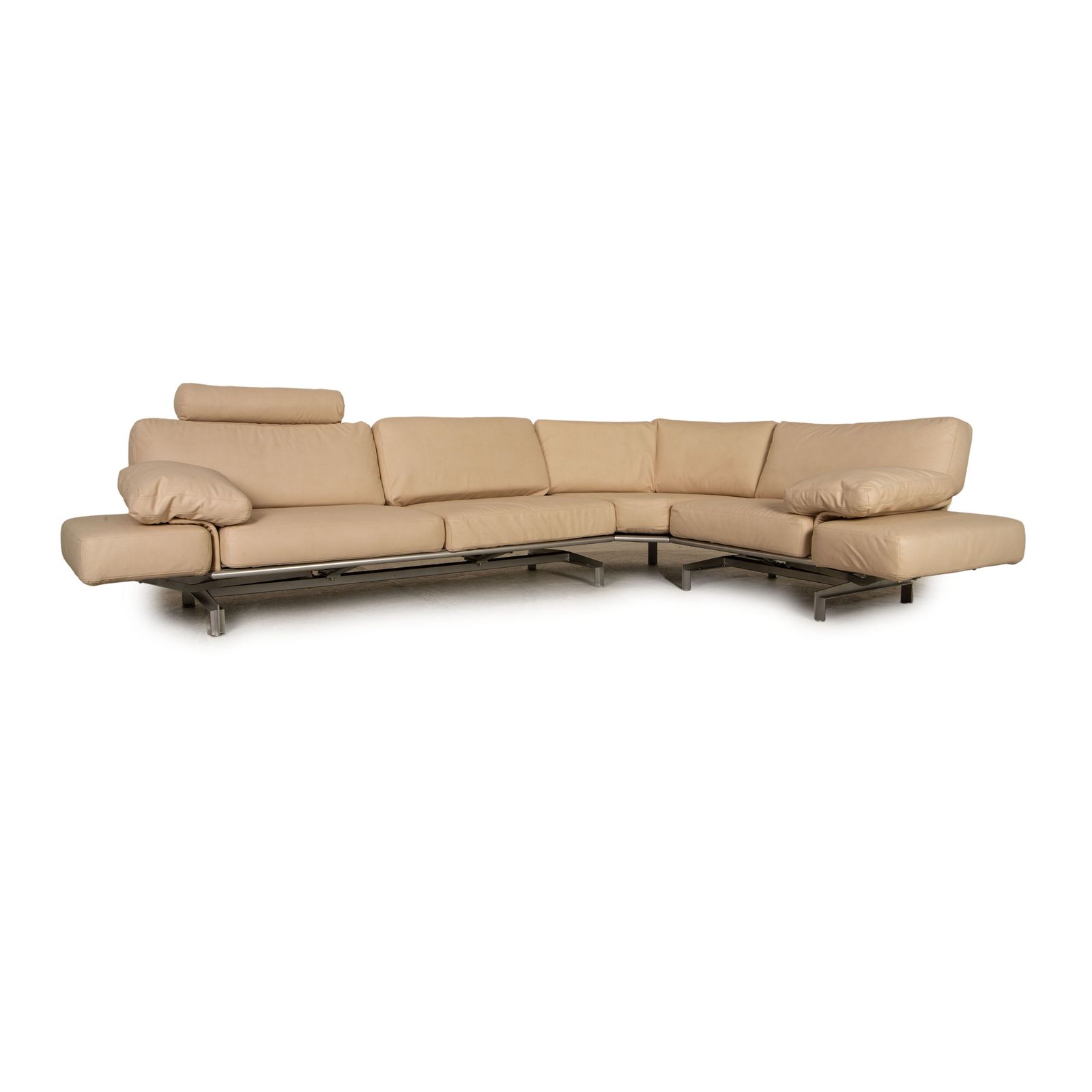 Wk Wohnen Gaetano 687 Vegan Leather (Gavin By Höpke) Corner Sofa Cream Relaxation Functio New Cover Microfiber