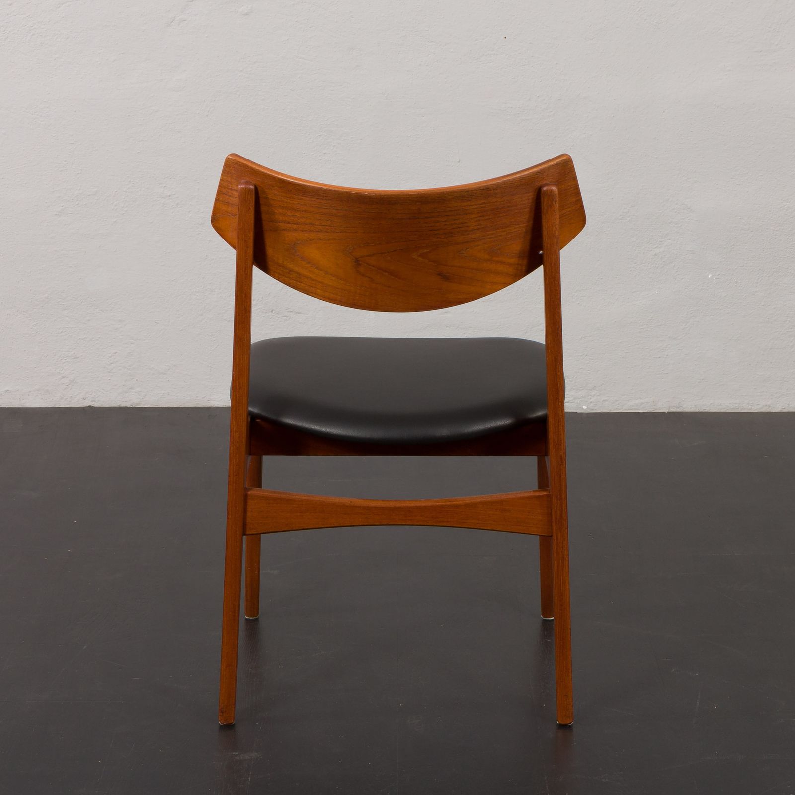 Teak Mid Century Chair By Funder Schmidt & Madsen In Black Aniline Leather, Denmark 1960s photo buy