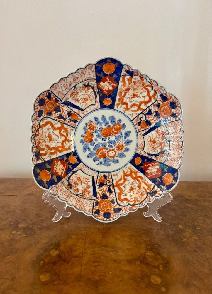Unusual Shaped Quality Antique Japanese Imari Plate