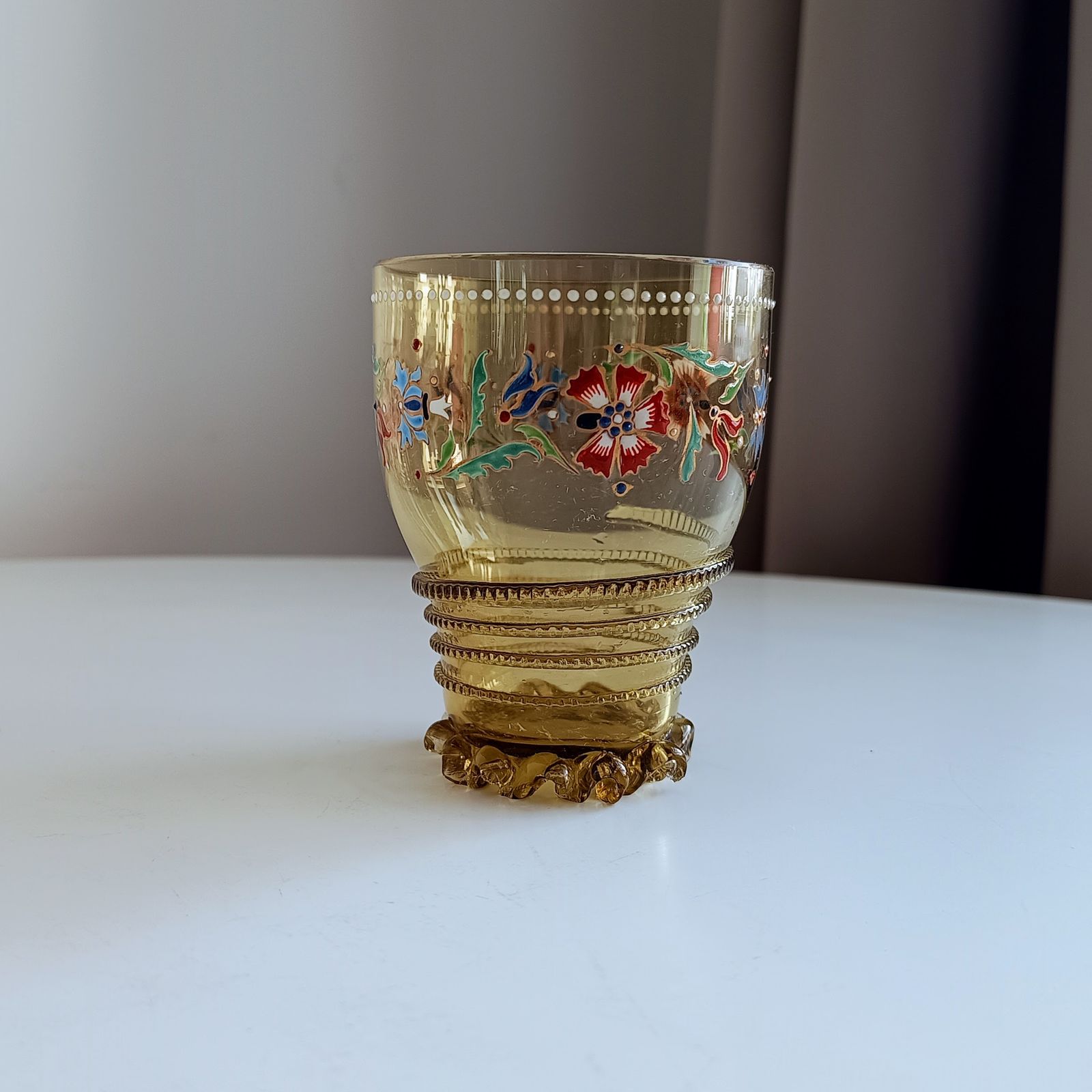 Theresienthal Historismus Olive Green Antikgrün Enamelled Glass Roemmer "Roman" Renaissance Revival Beaker By Henrietta Von Porschinger photo furniture