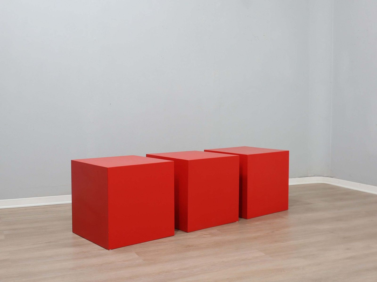 1960s Italian Fiberglass Cube Stools / Side Tables, Set Of 3 photo furniture