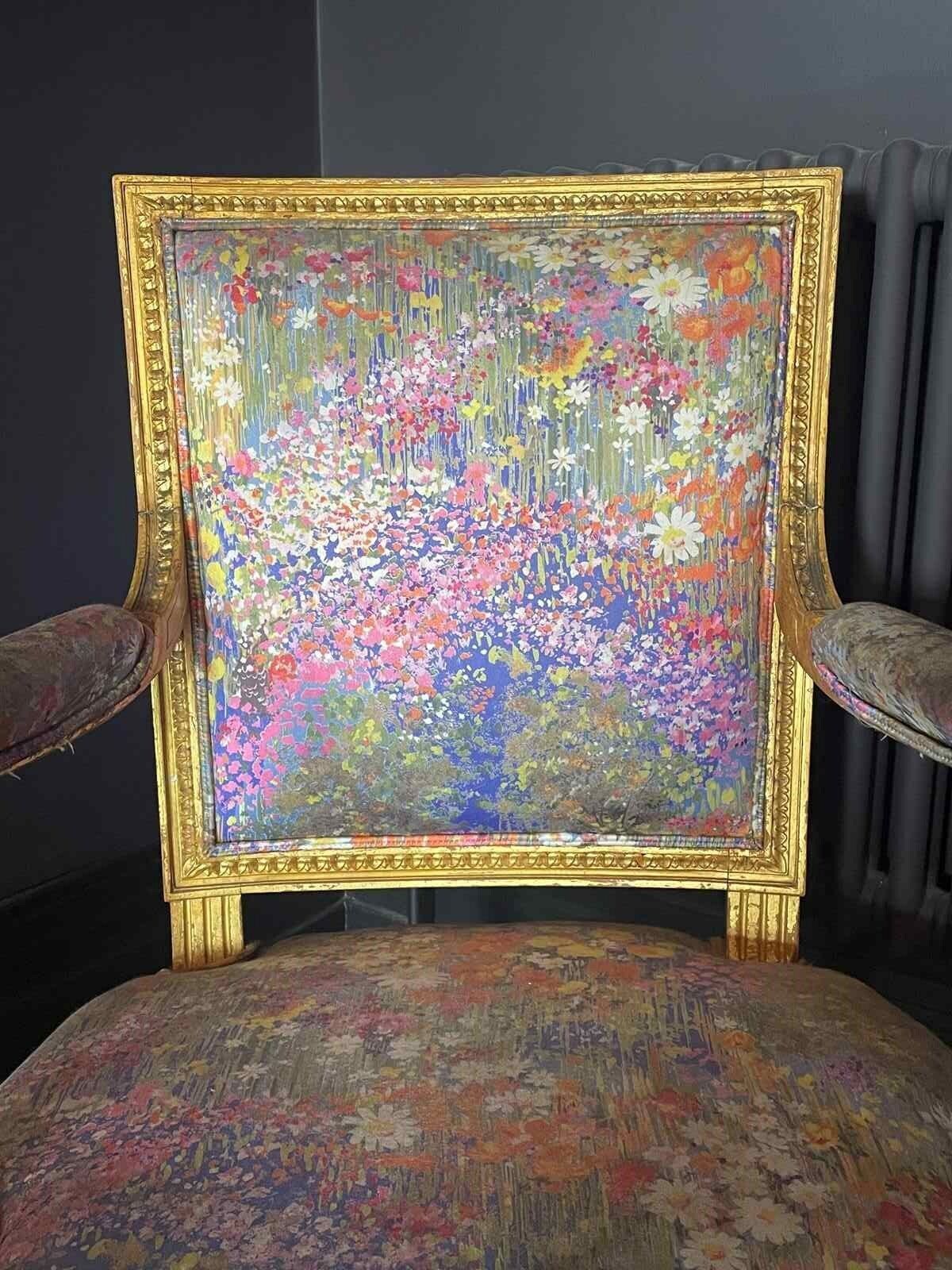 French Antique Giltwood Salon Chair