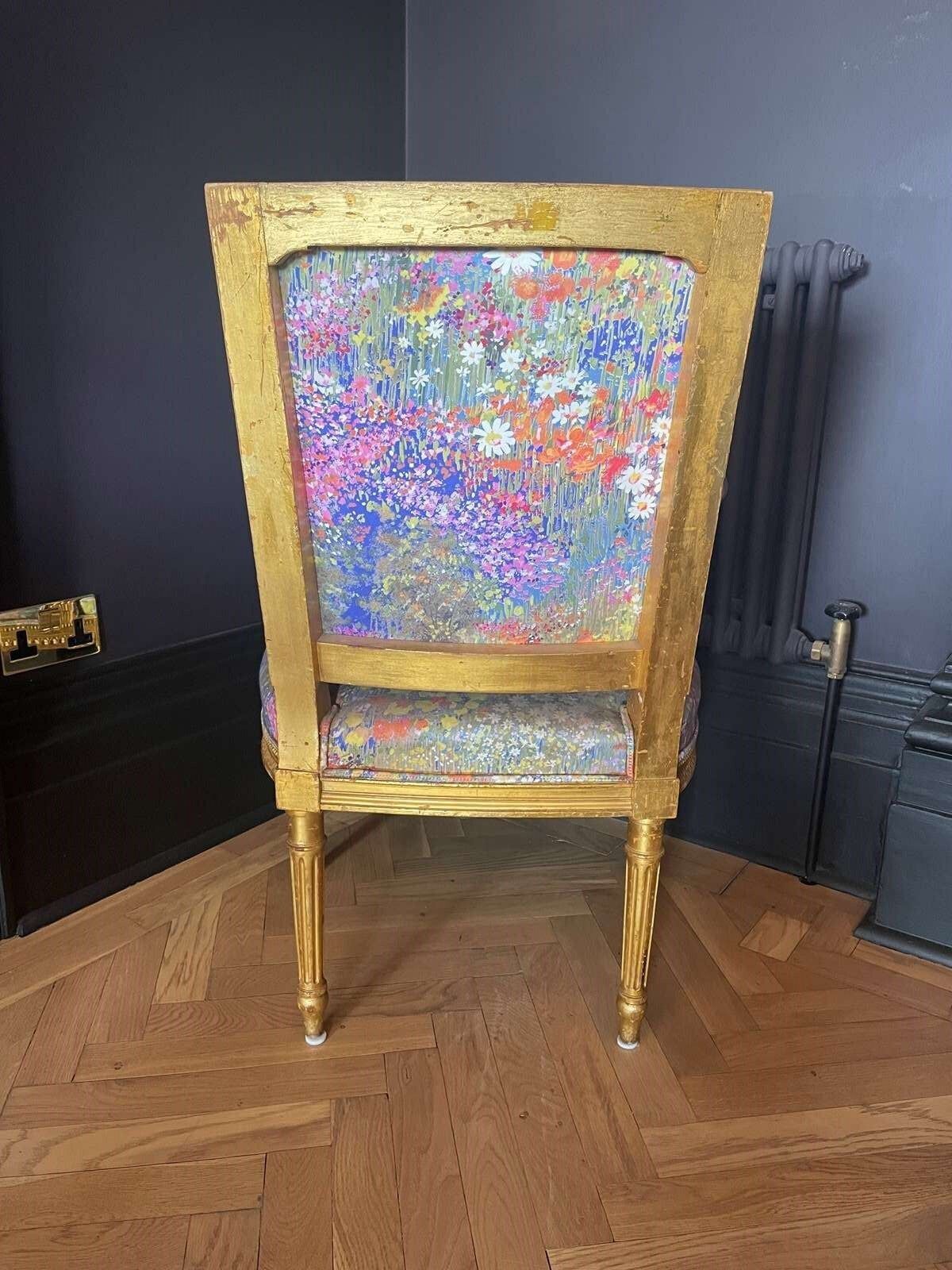 French Antique Giltwood Salon Chair photo Furniture