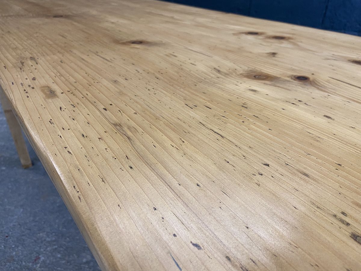photo furniture French Antique Farmhouse Pine Kitchen Dining Table