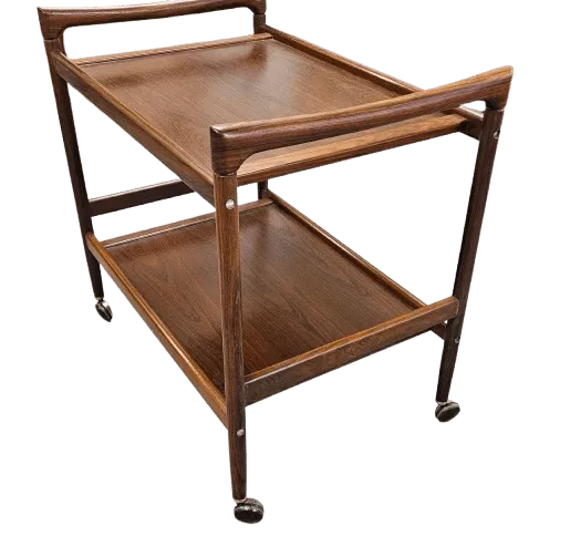 Furniture Dyrlund Rosewood Cocktail Trolley Bar Cart photo