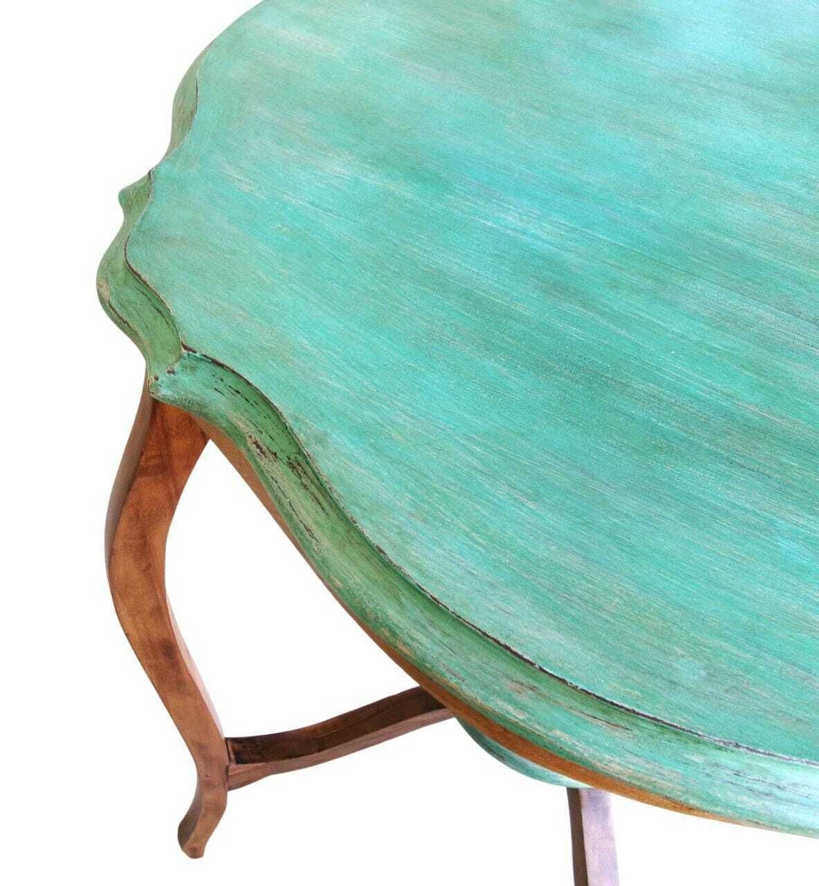 photo for sale Edwardian Chateau Chic Occasional Table, Stunning Mahogany Antique Elegantly Distressed Turquoise Two Tone Side Table, Shabby Chic Furniture