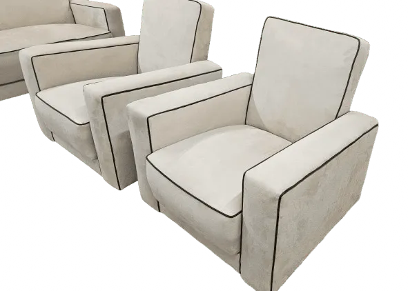 photo furniture Pair Of Art Deco Reclining Armchairs
