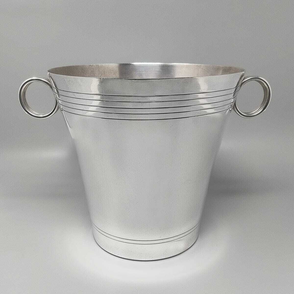 1930s Gorgeous Art Deco Champagne Or Ice Bucket By Udner In Silver Plated. Made In France photo for sale