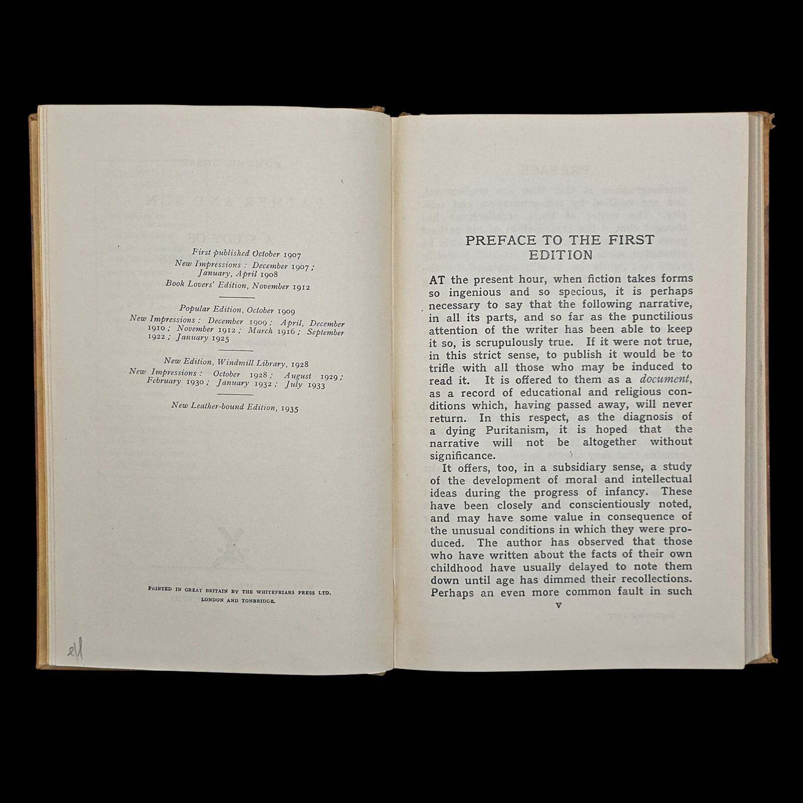 Vintage Book, Father And Son, Edmund Gosse, Memoir, Literary Classic, Circa 1935 photo Home Decor