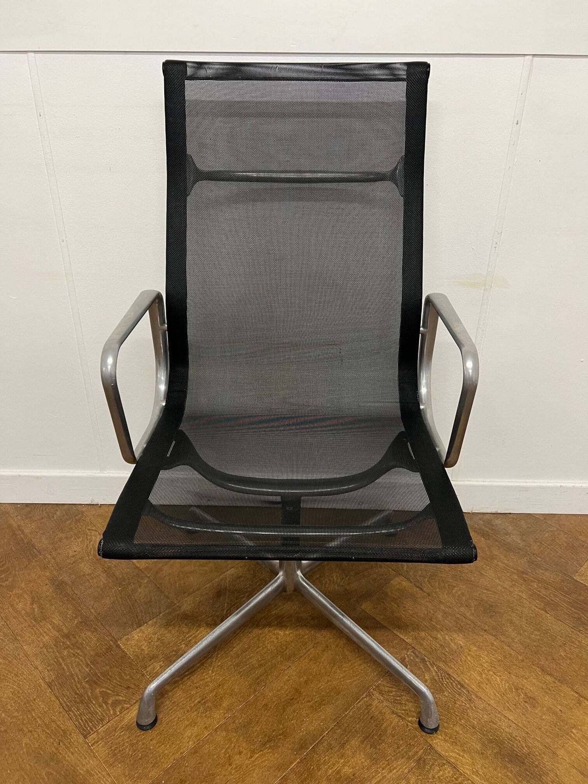 Original Vintage Icf Ea112 Black Mesh High Back Office Chair On Aluminium Base (2 X Pairs Available) photo furniture